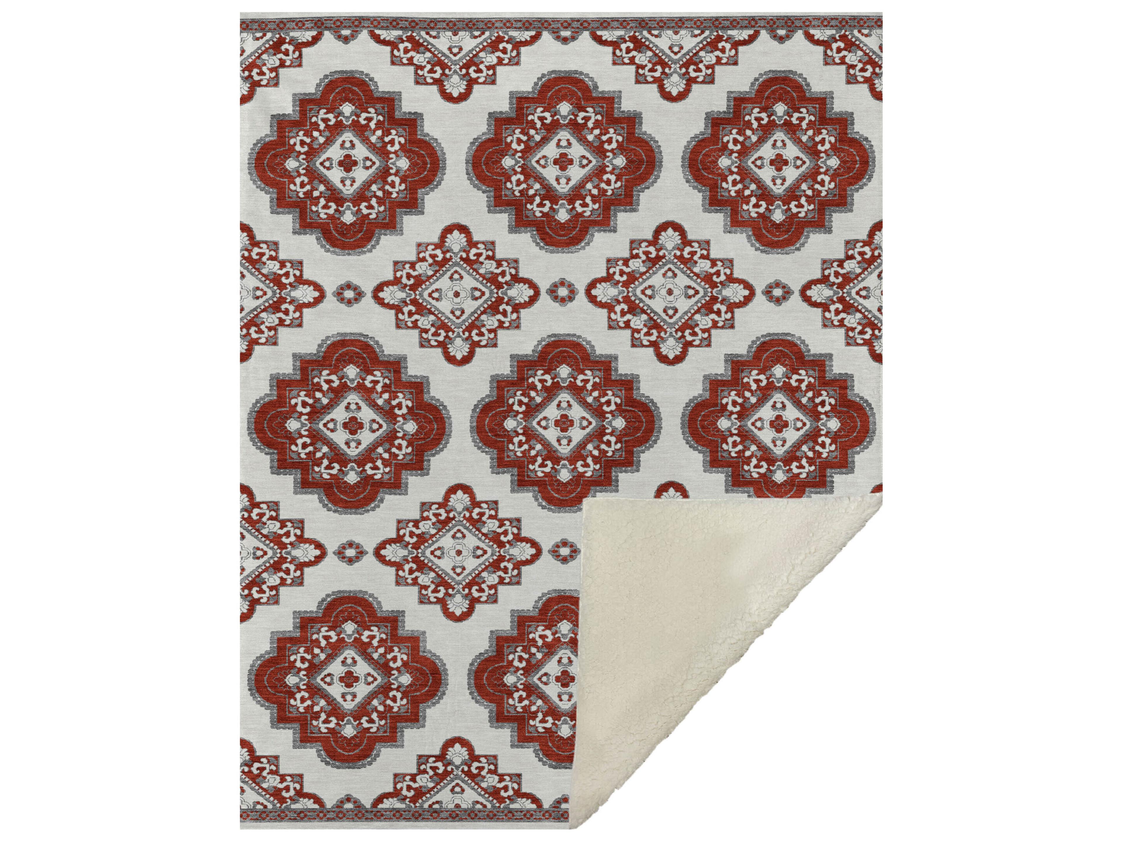 Dalyn Sherpa Red Polyester Throw