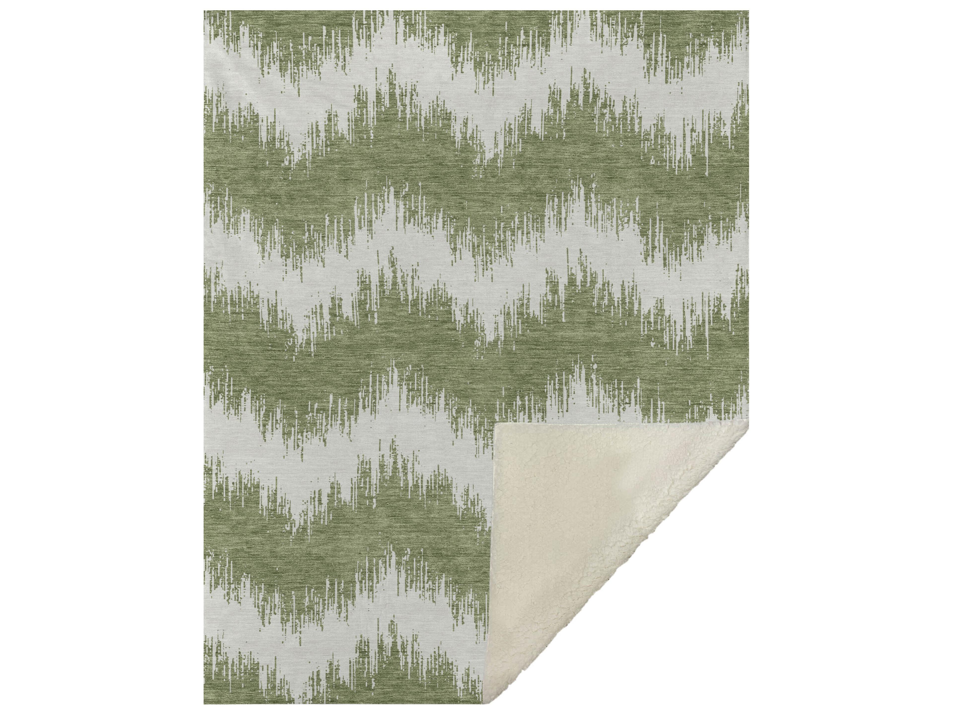 Dalyn Sherpa Green Polyester Throw