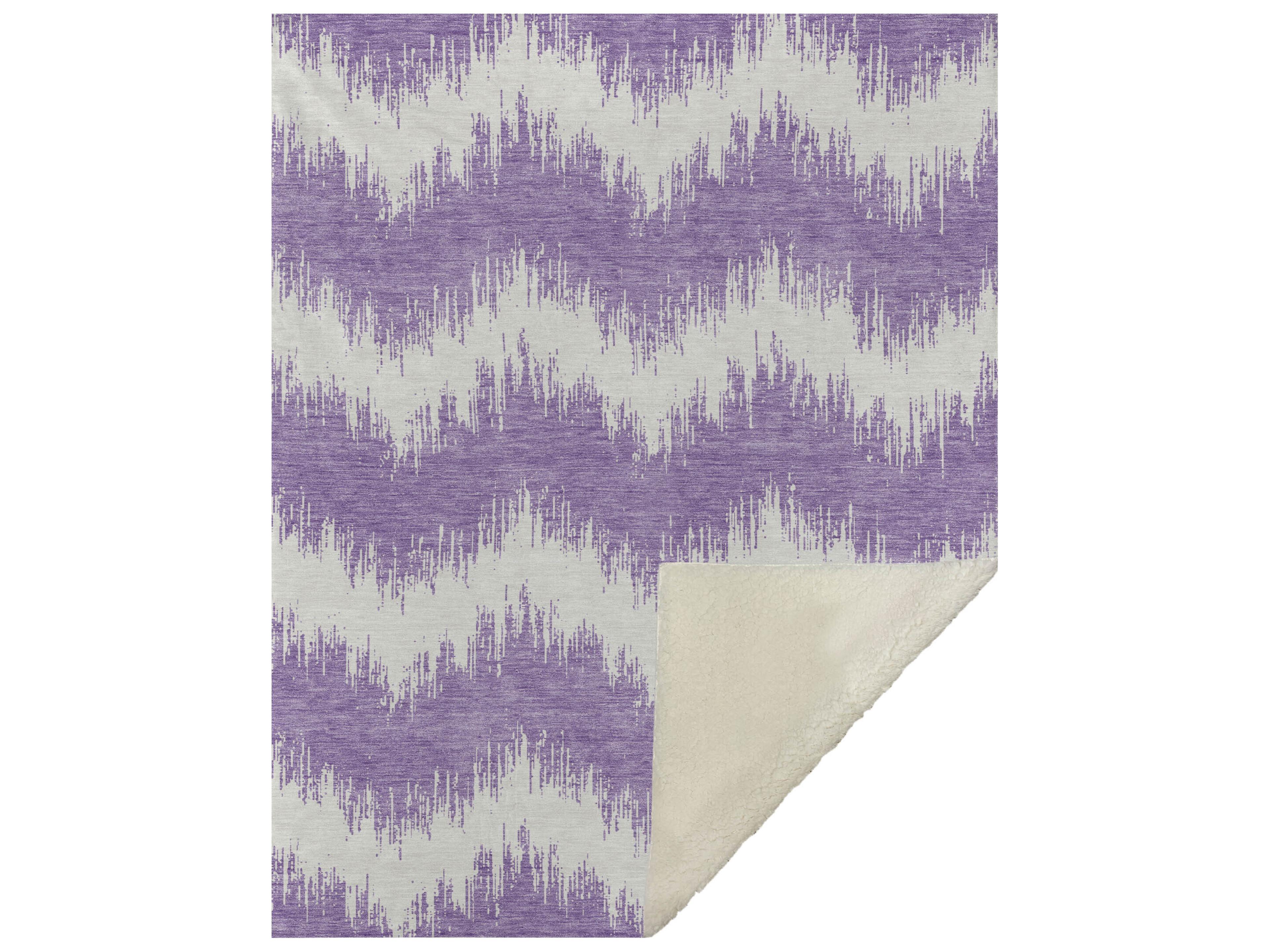 Dalyn Sherpa Purple Polyester Throw