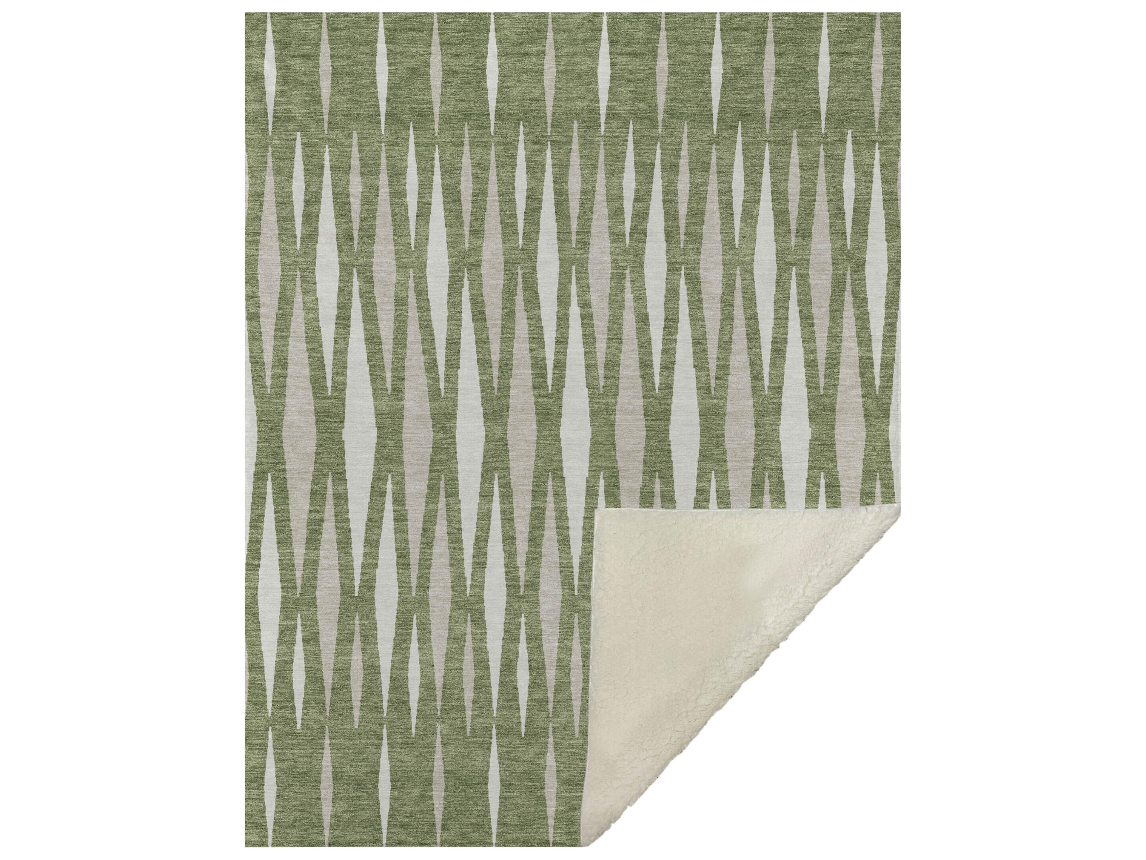 Dalyn Sherpa Green Polyester Throw