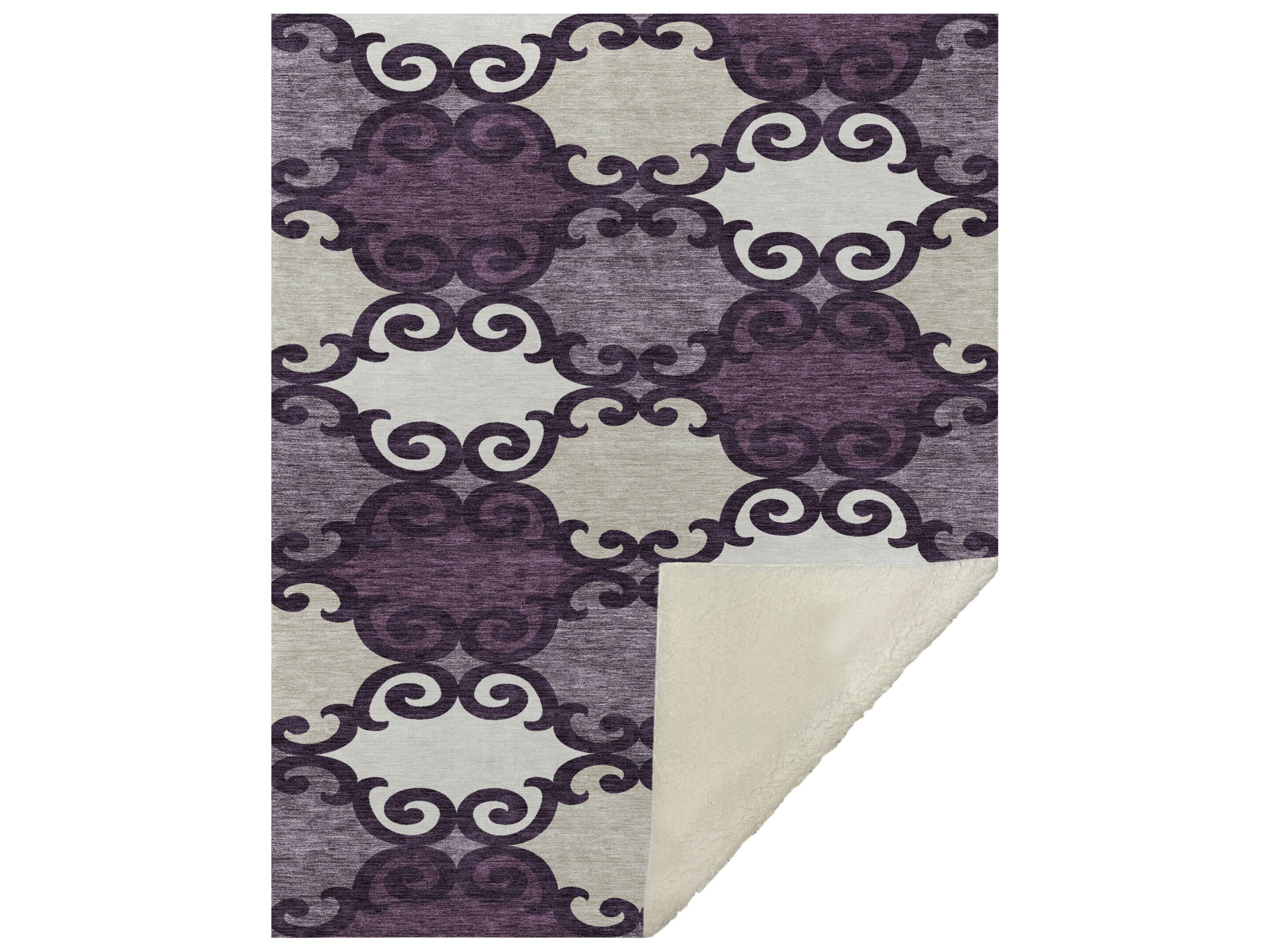 Dalyn Sherpa Purple Polyester Throw