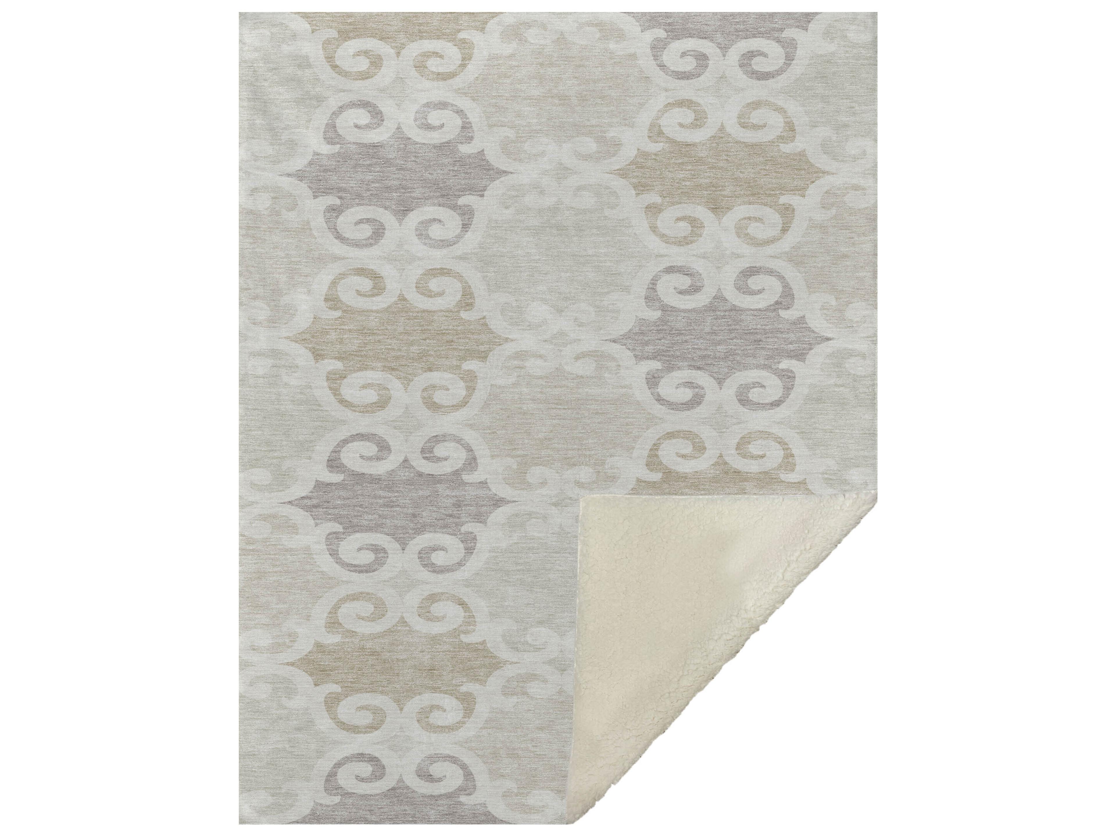 Dalyn Sherpa Ivory Polyester Throw