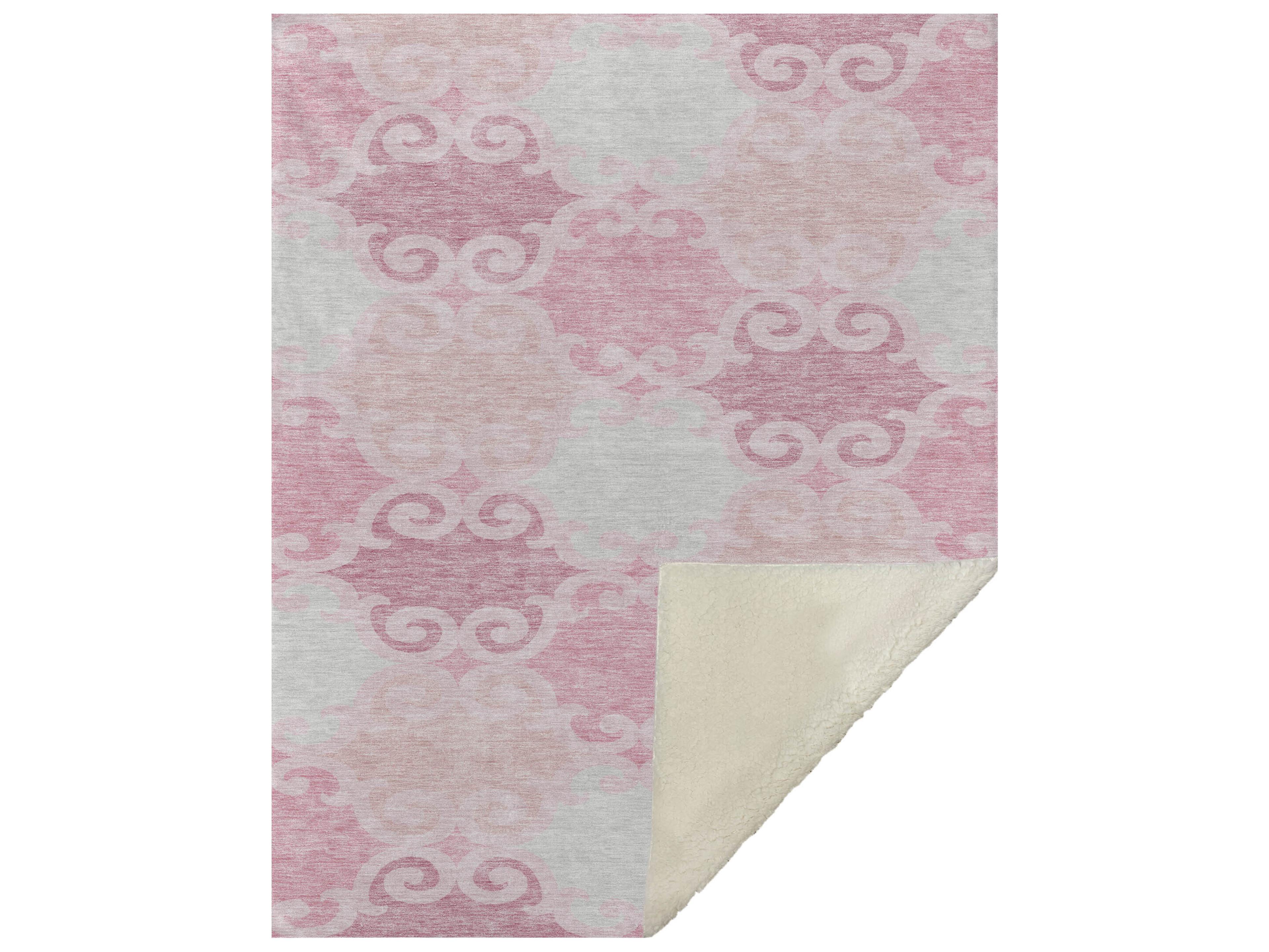 Dalyn Sherpa Pink Polyester Throw