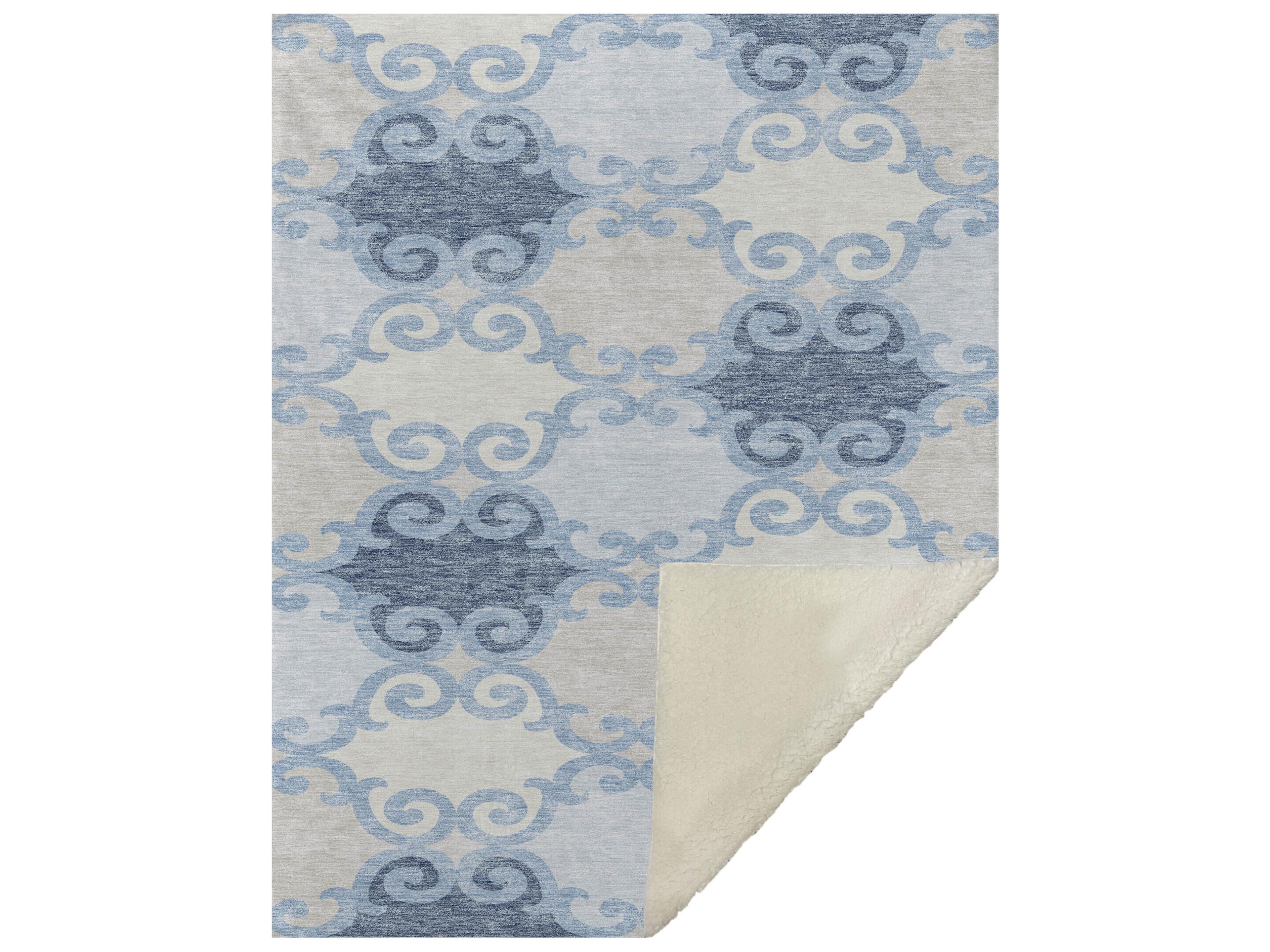 Dalyn Sherpa Blue Polyester Throw