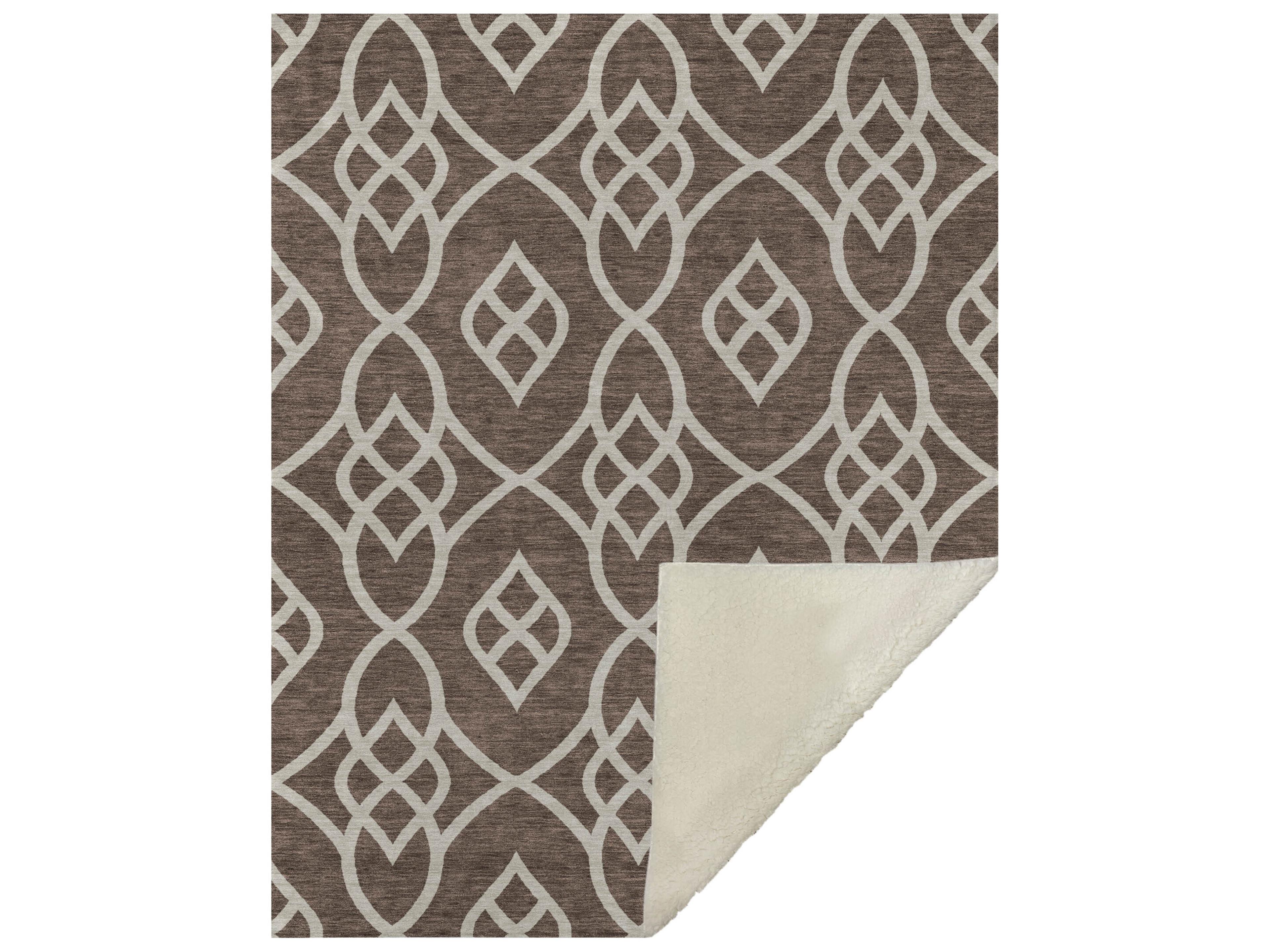 Dalyn Sherpa Brown Polyester Throw