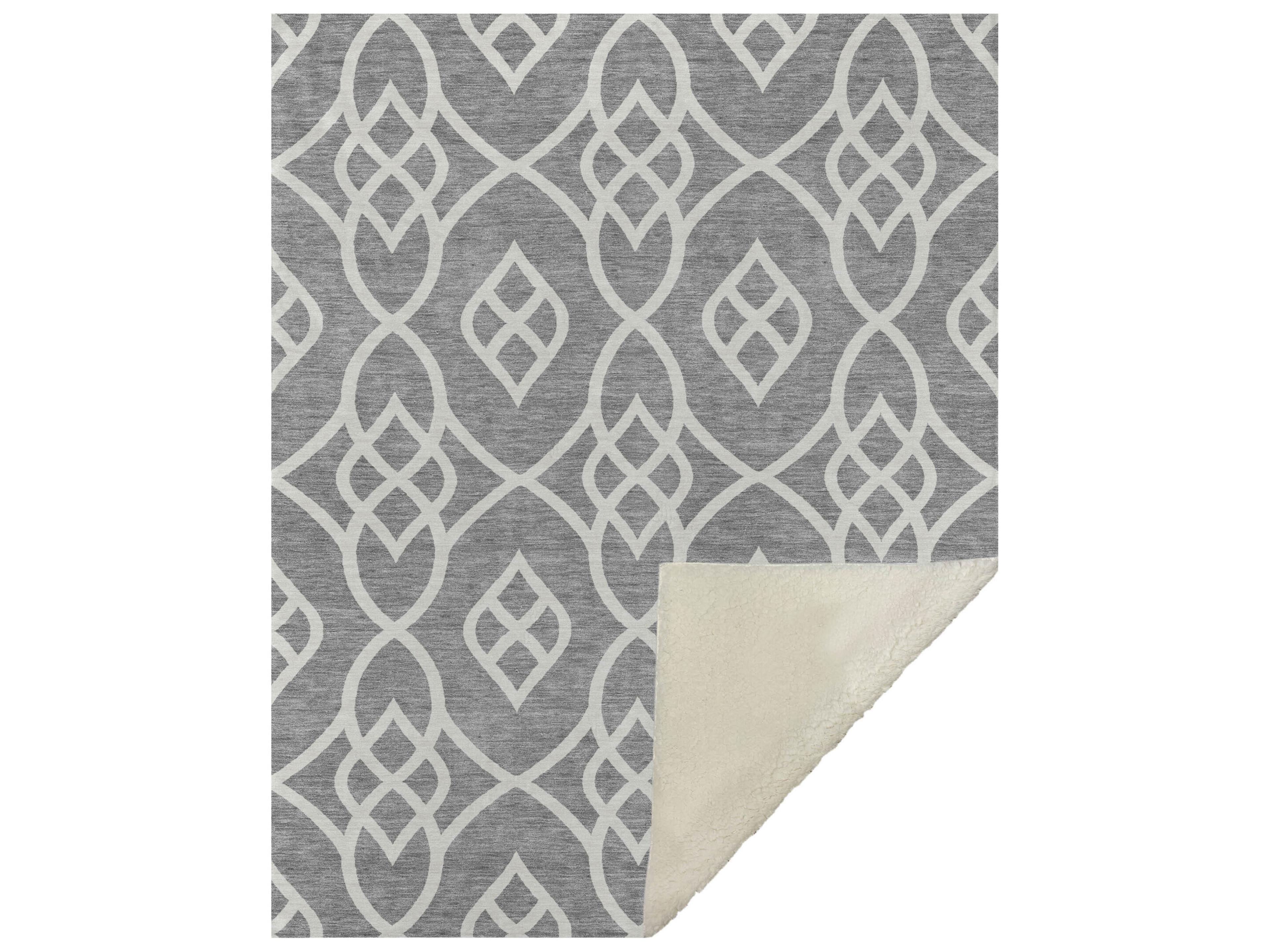 Dalyn Sherpa Gray Polyester Throw