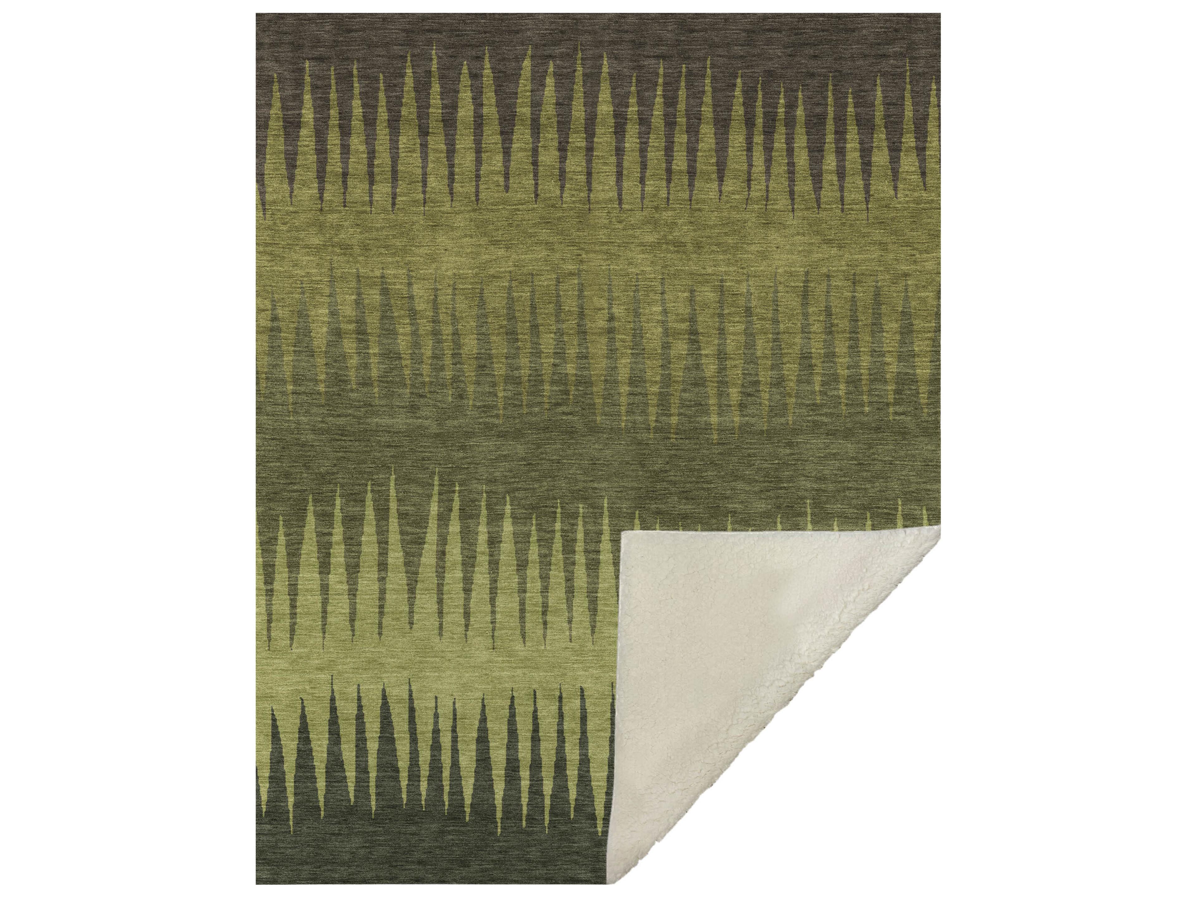 Dalyn Sherpa Green Polyester Throw