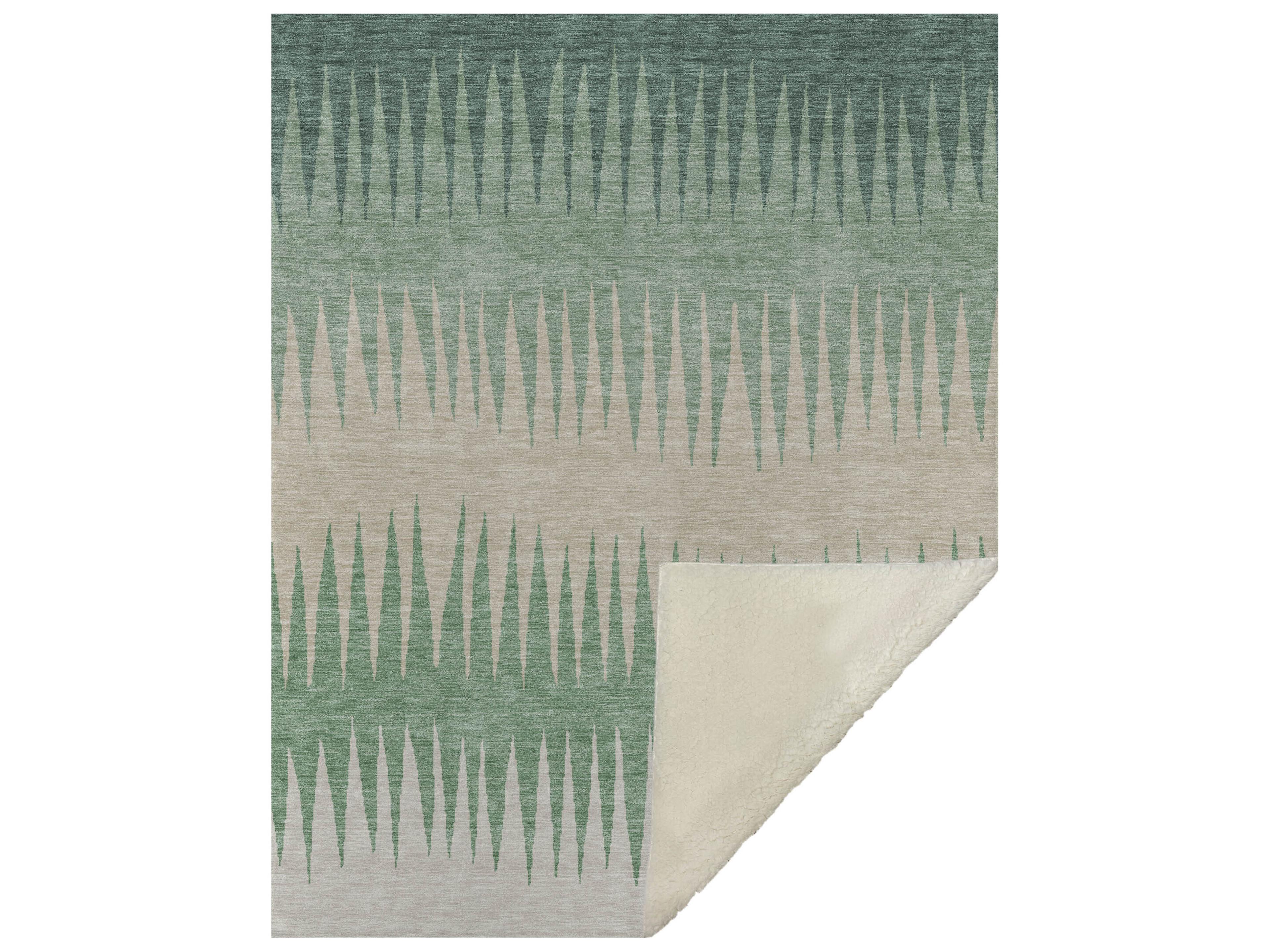 Dalyn Sherpa Green Polyester Throw