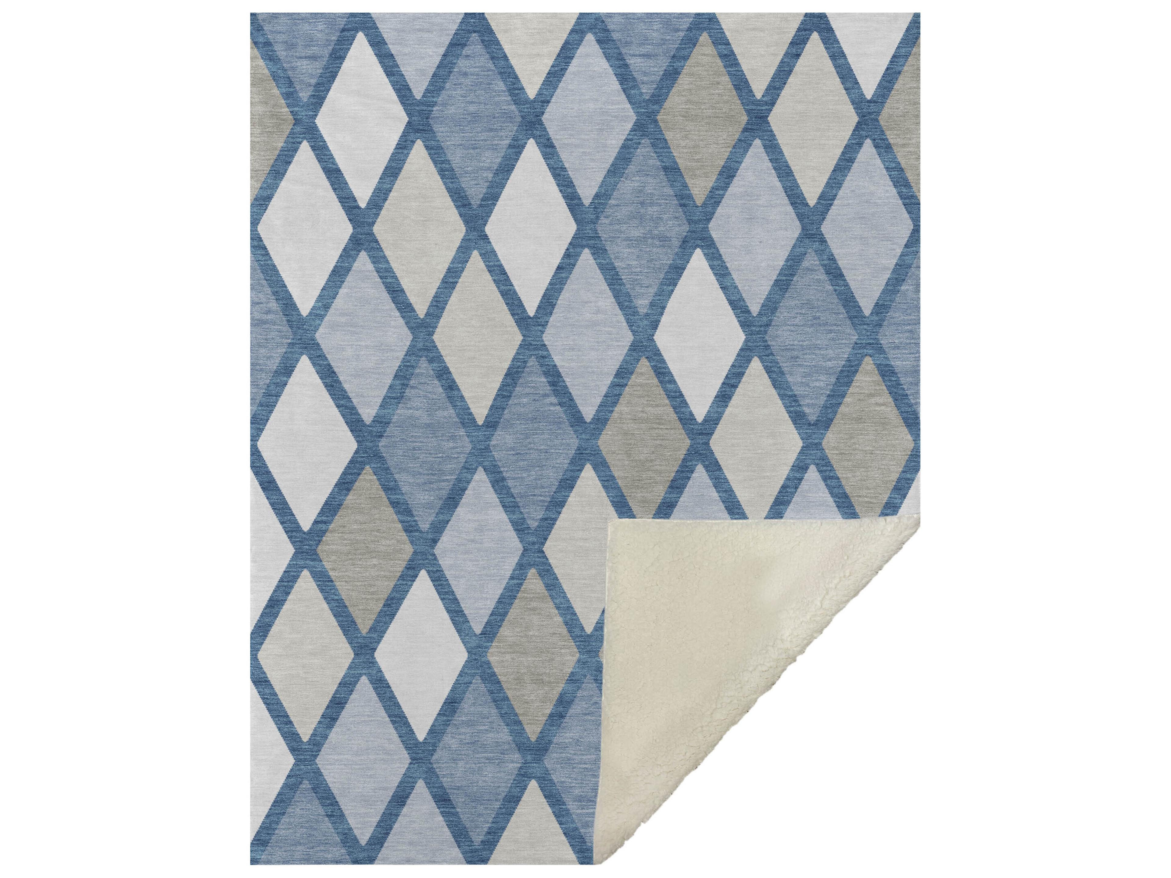 Dalyn Sherpa Blue Polyester Throw
