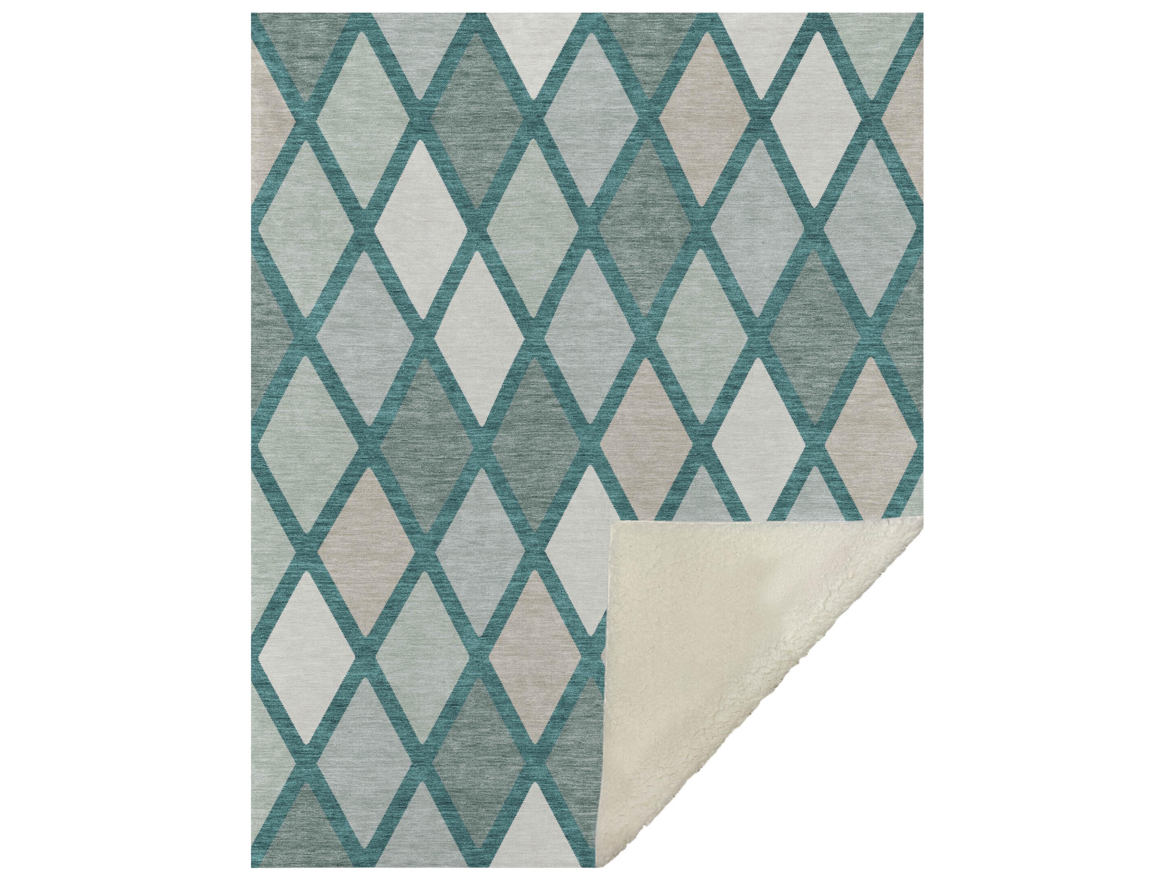 Dalyn Sherpa Teal Polyester Throw