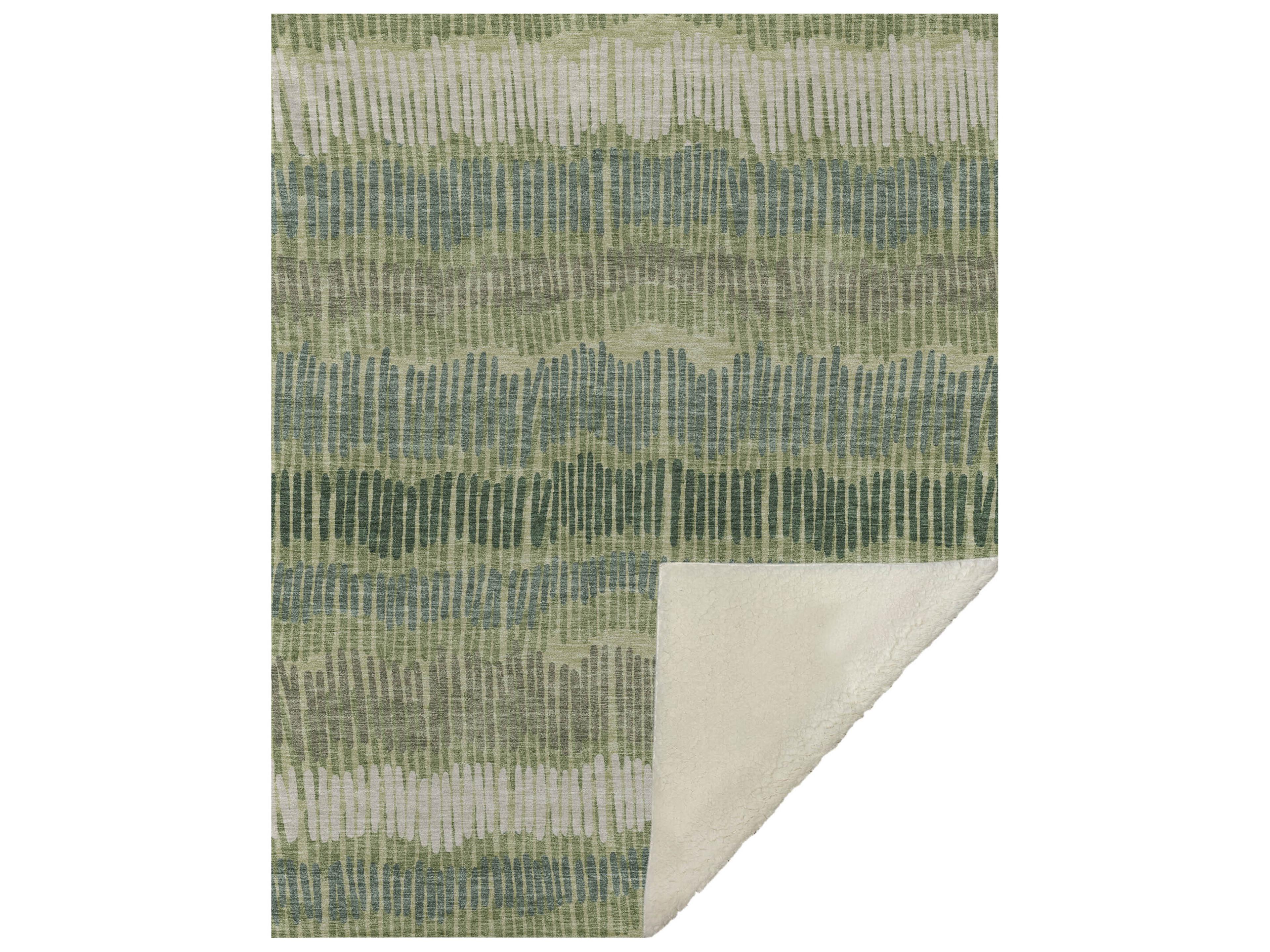 Dalyn Sherpa Green Polyester Throw