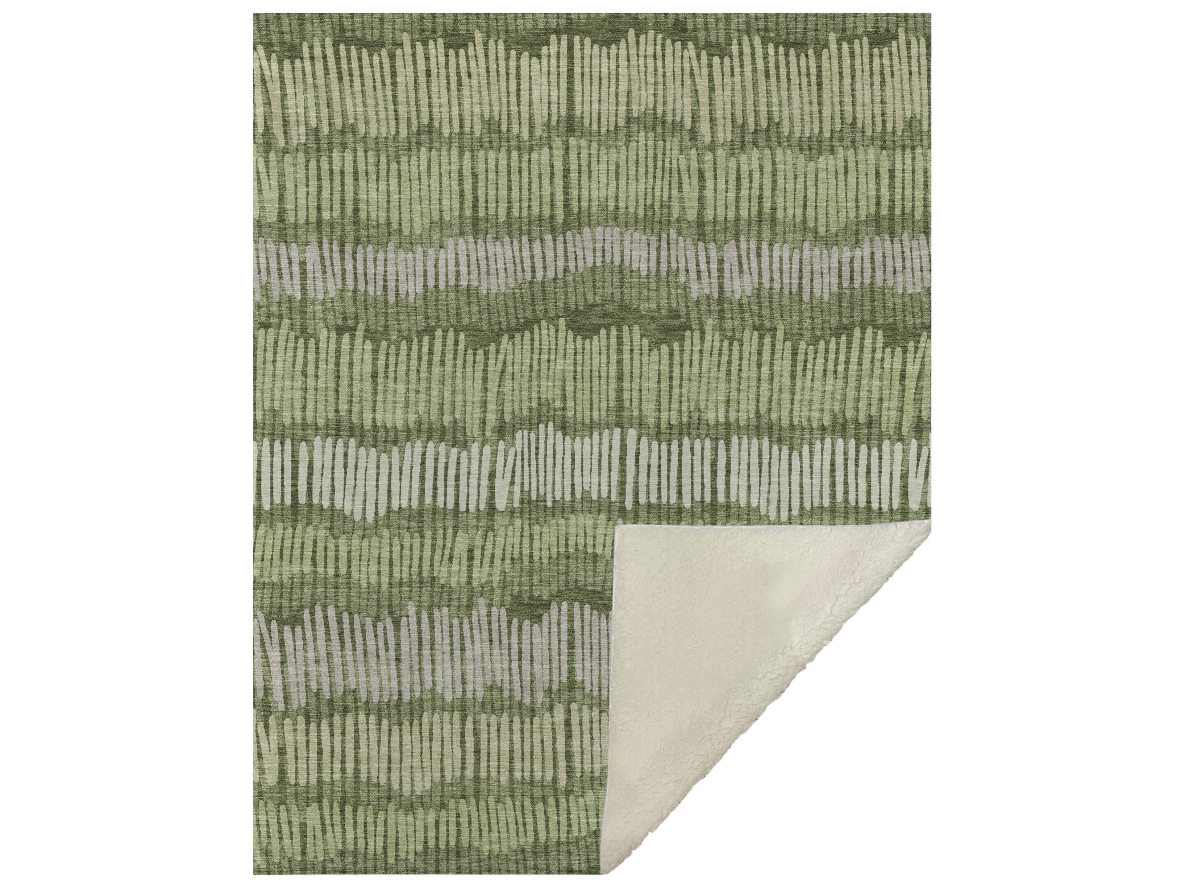 Dalyn Sherpa Green Polyester Throw