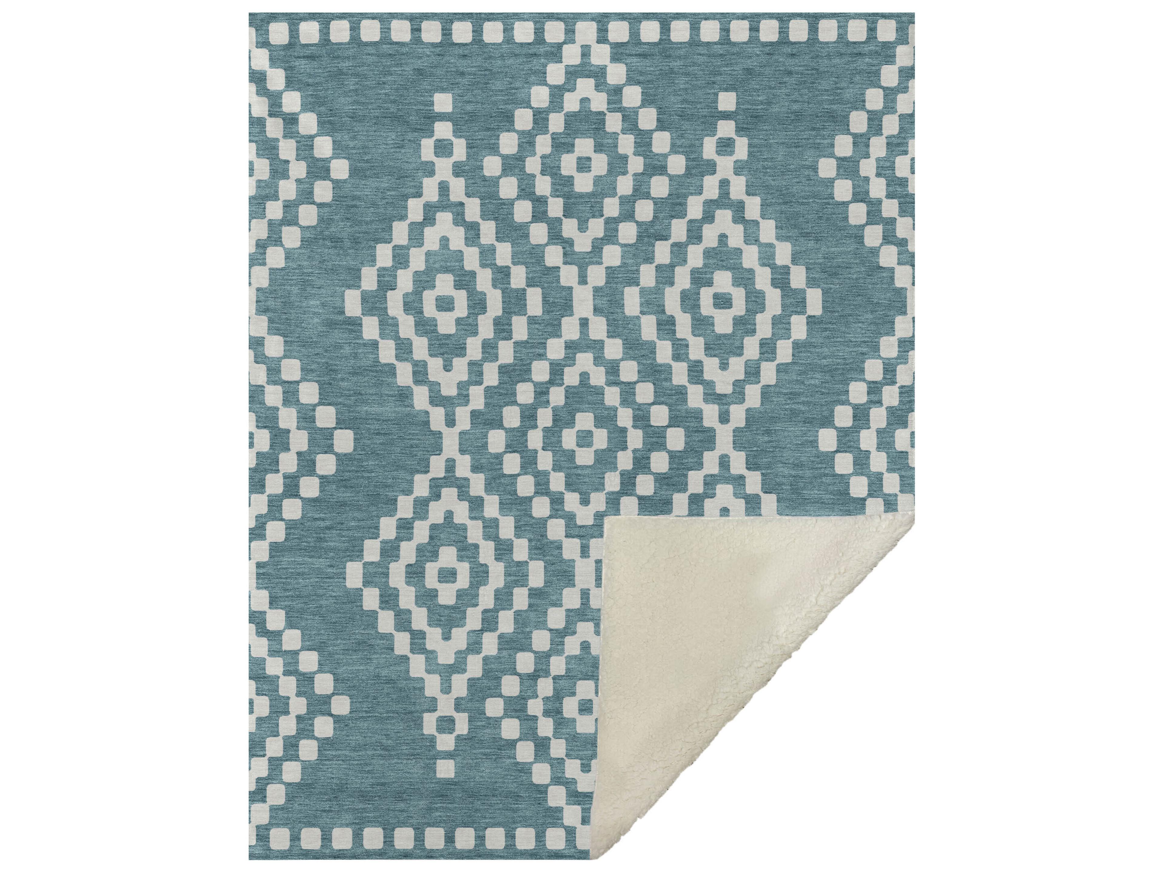 Dalyn Sherpa Teal Polyester Throw