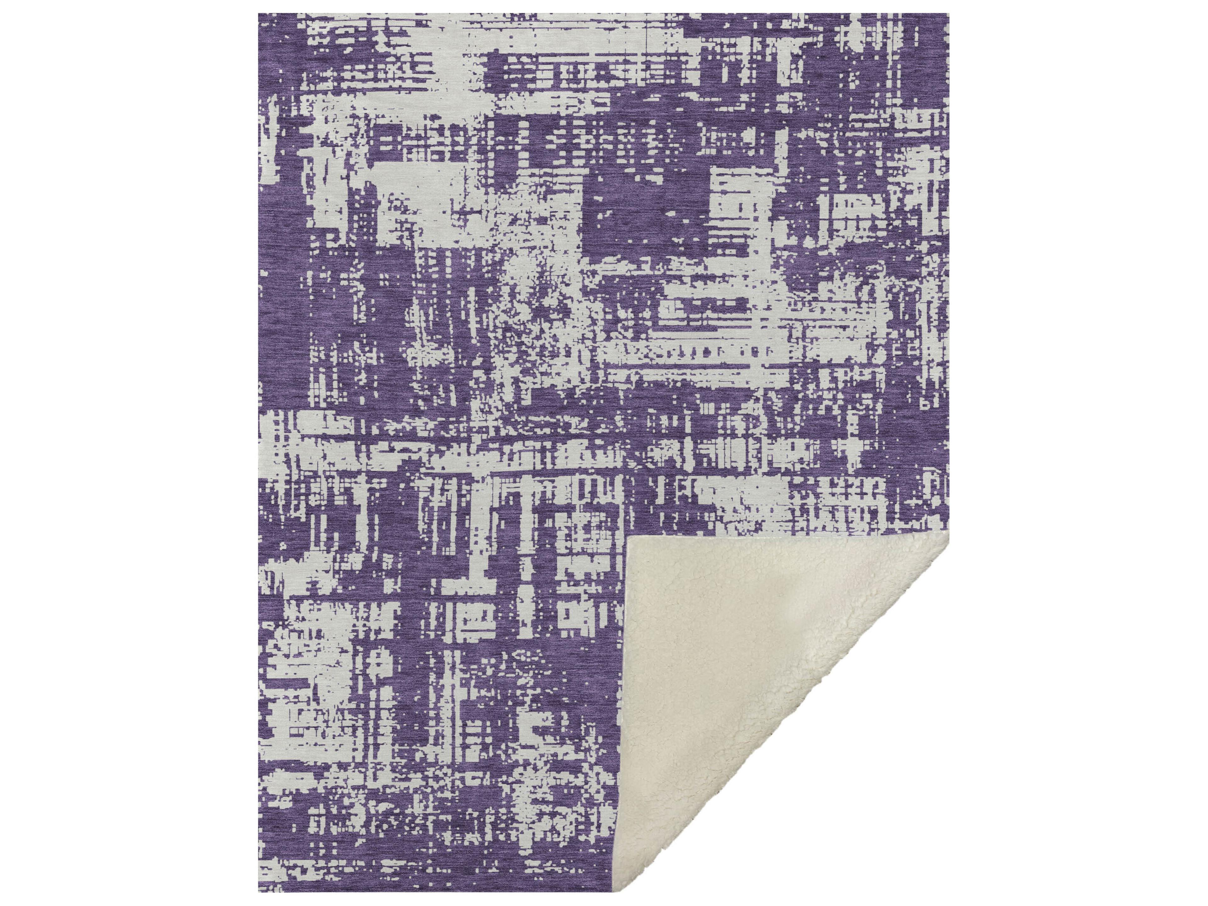 Dalyn Sherpa Purple Polyester Throw