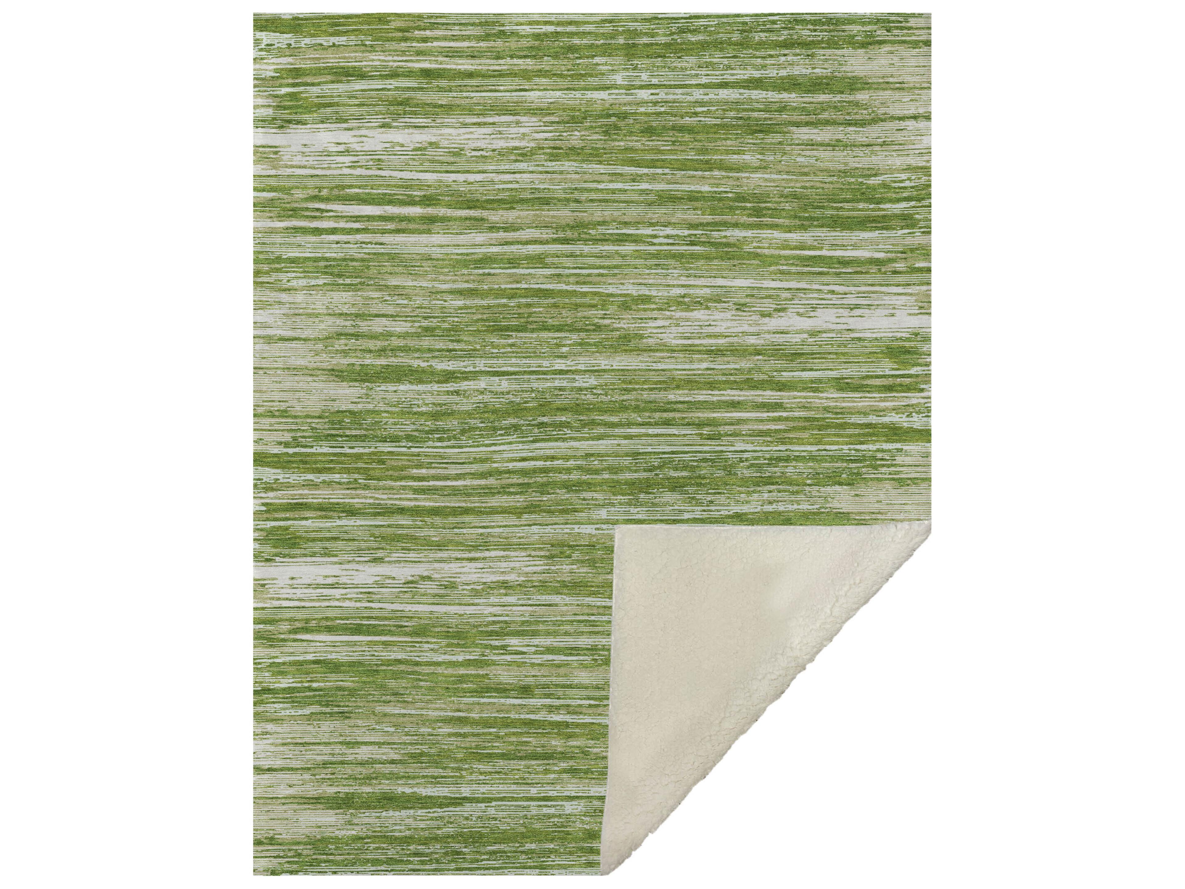 Dalyn Sherpa Green Polyester Throw