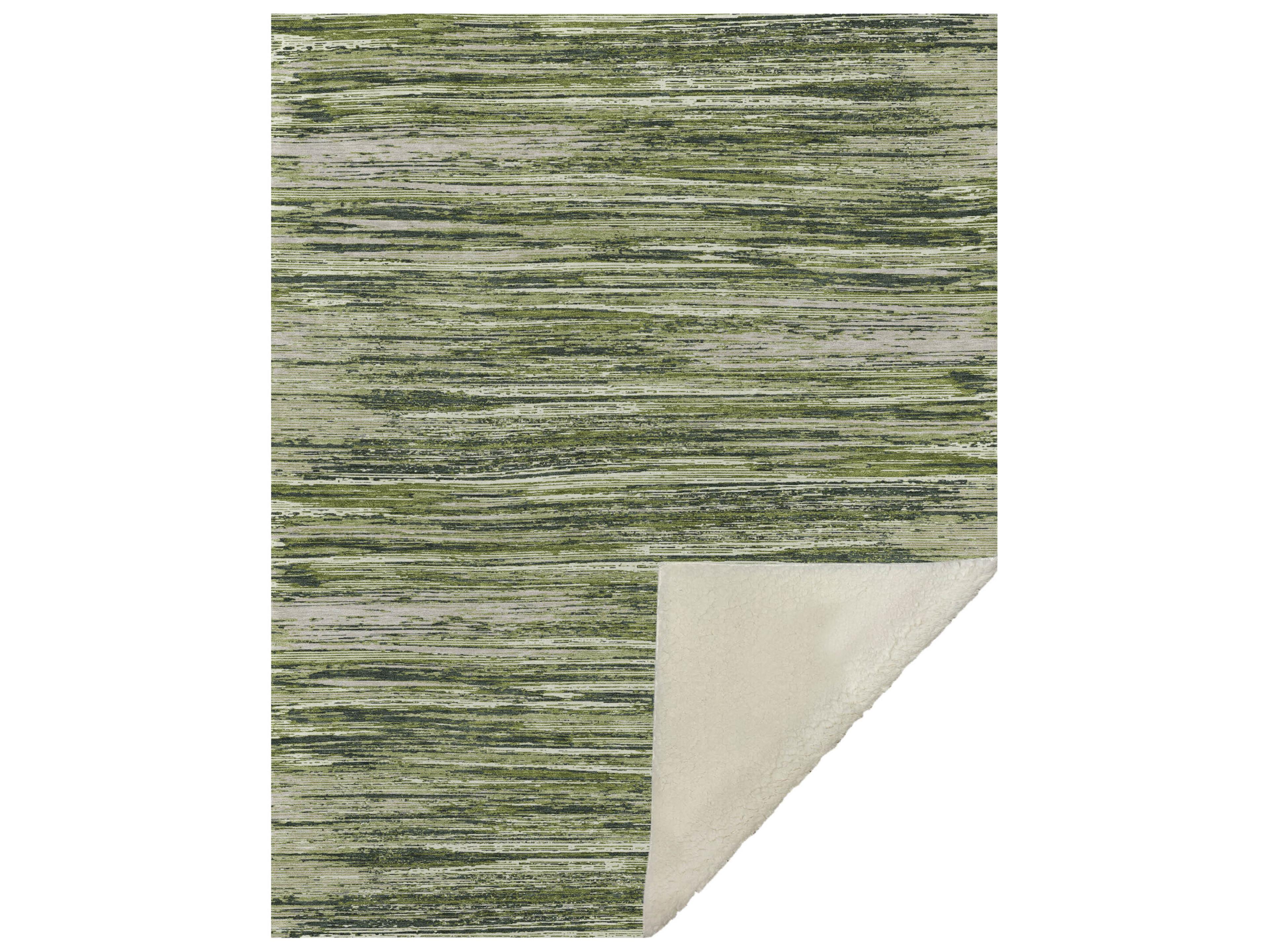 Dalyn Sherpa Green Polyester Throw