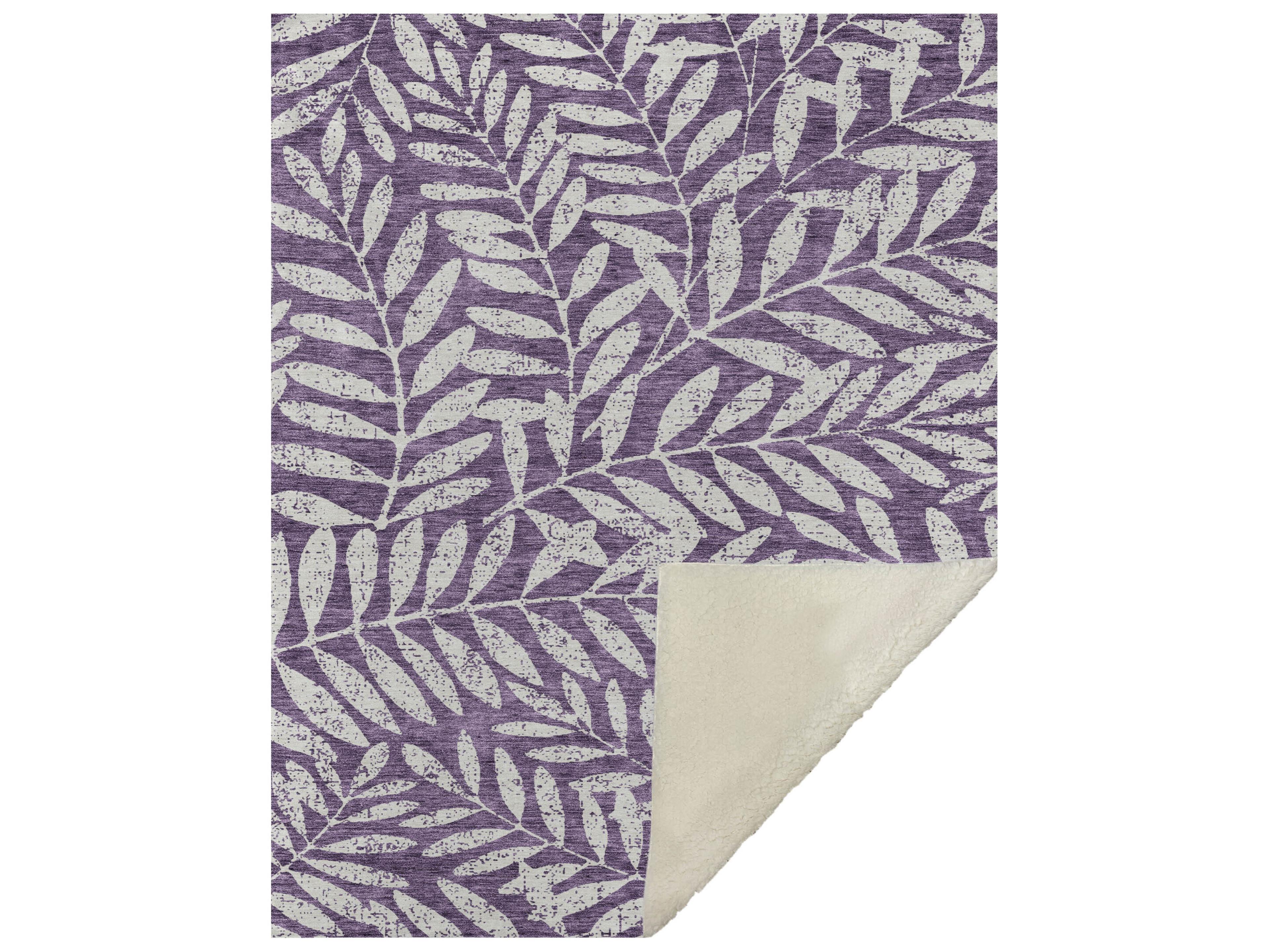 Dalyn Sherpa Purple Polyester Throw