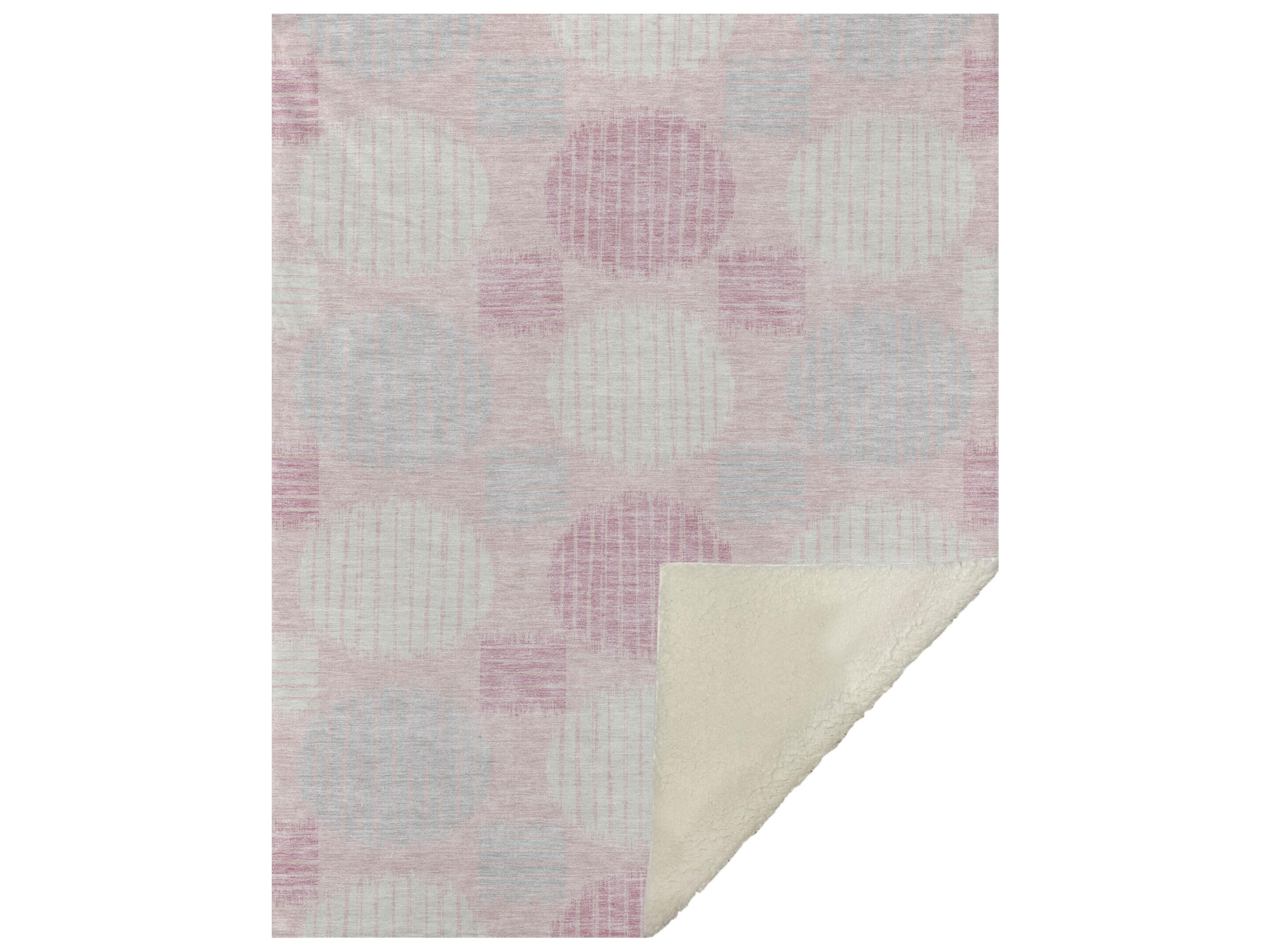 Dalyn Sherpa Pink Polyester Throw