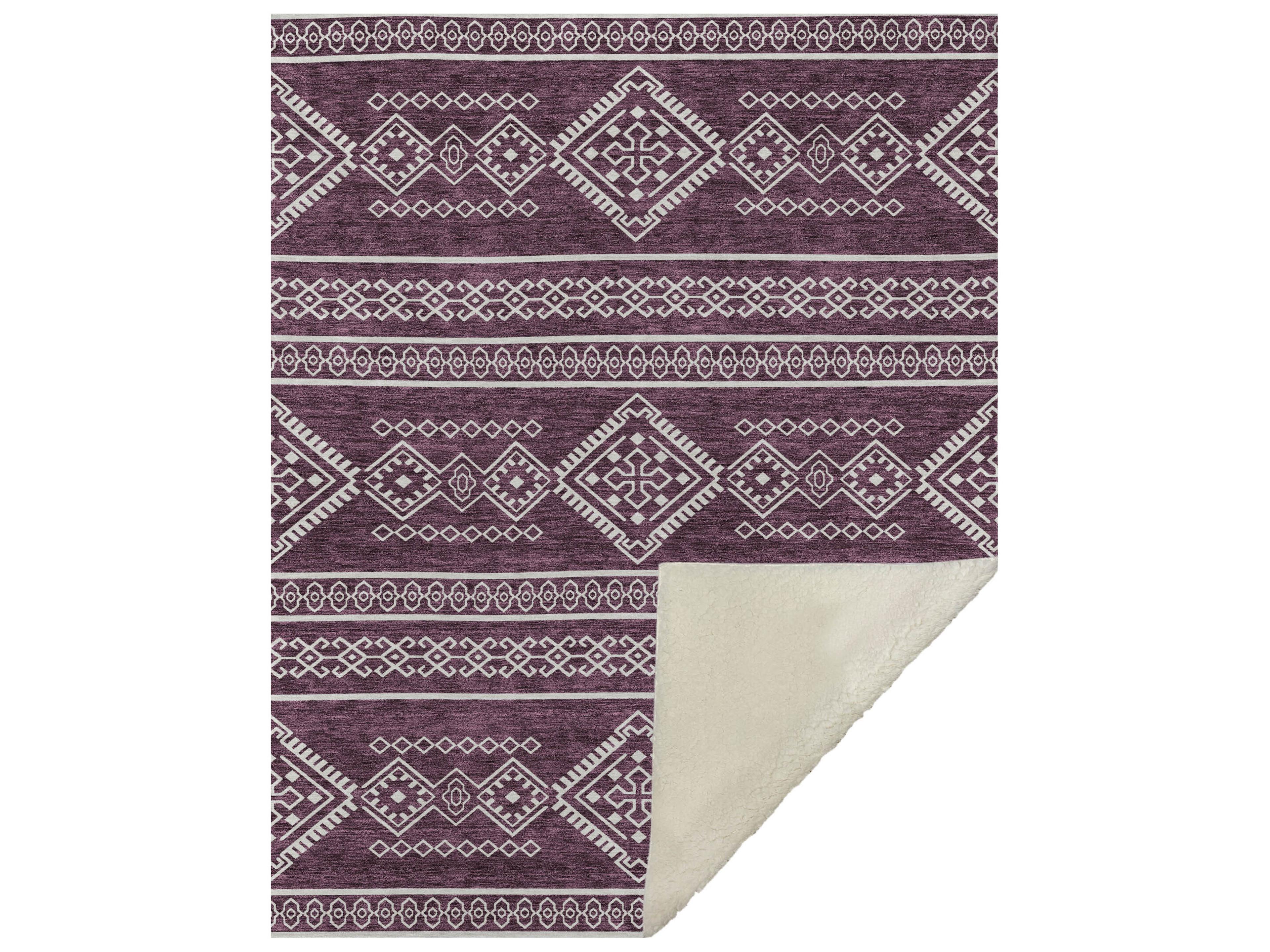 Dalyn Sherpa Purple Polyester Throw