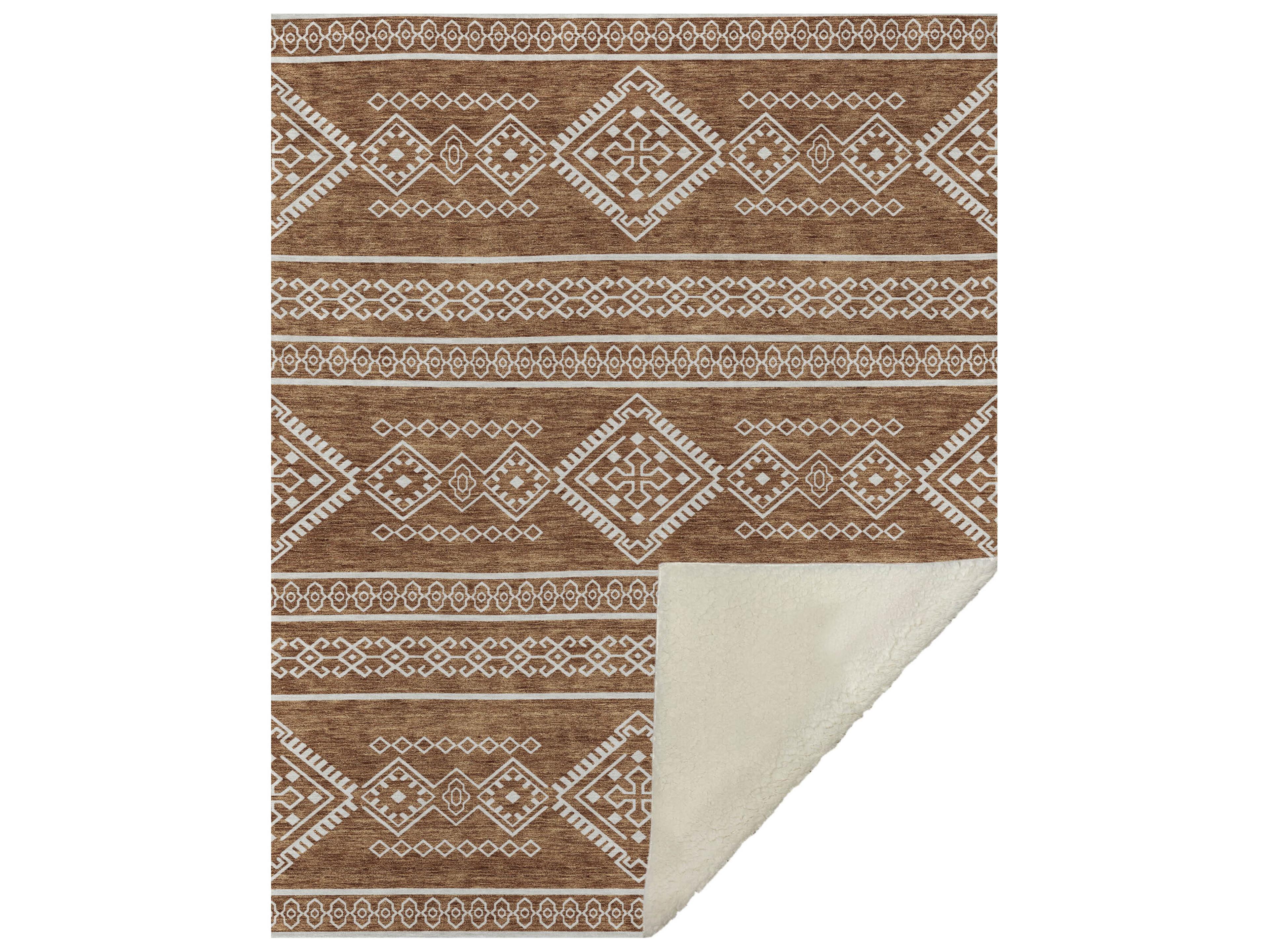 Dalyn Sherpa Orange Polyester Throw