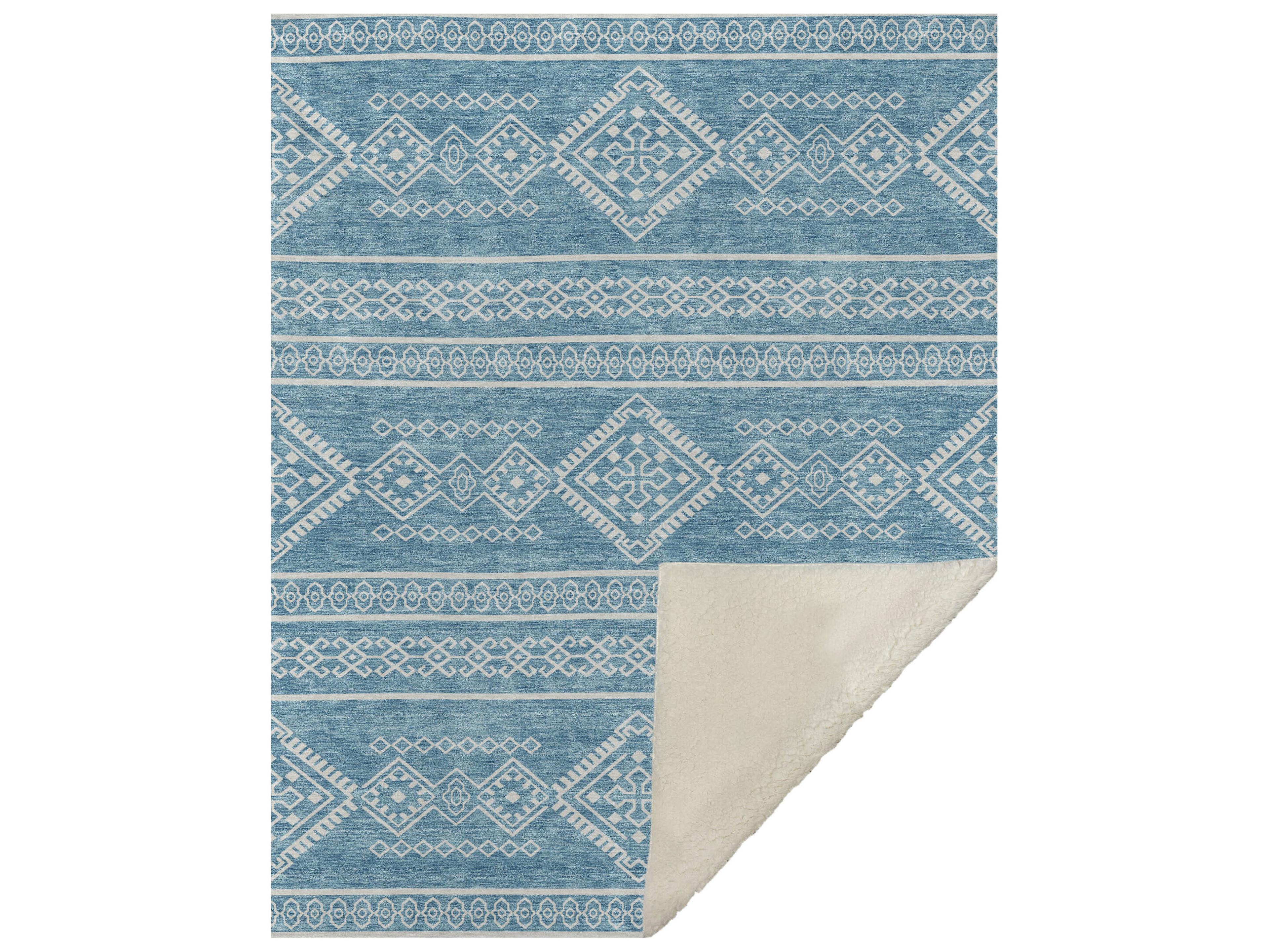Dalyn Sherpa Teal Polyester Throw