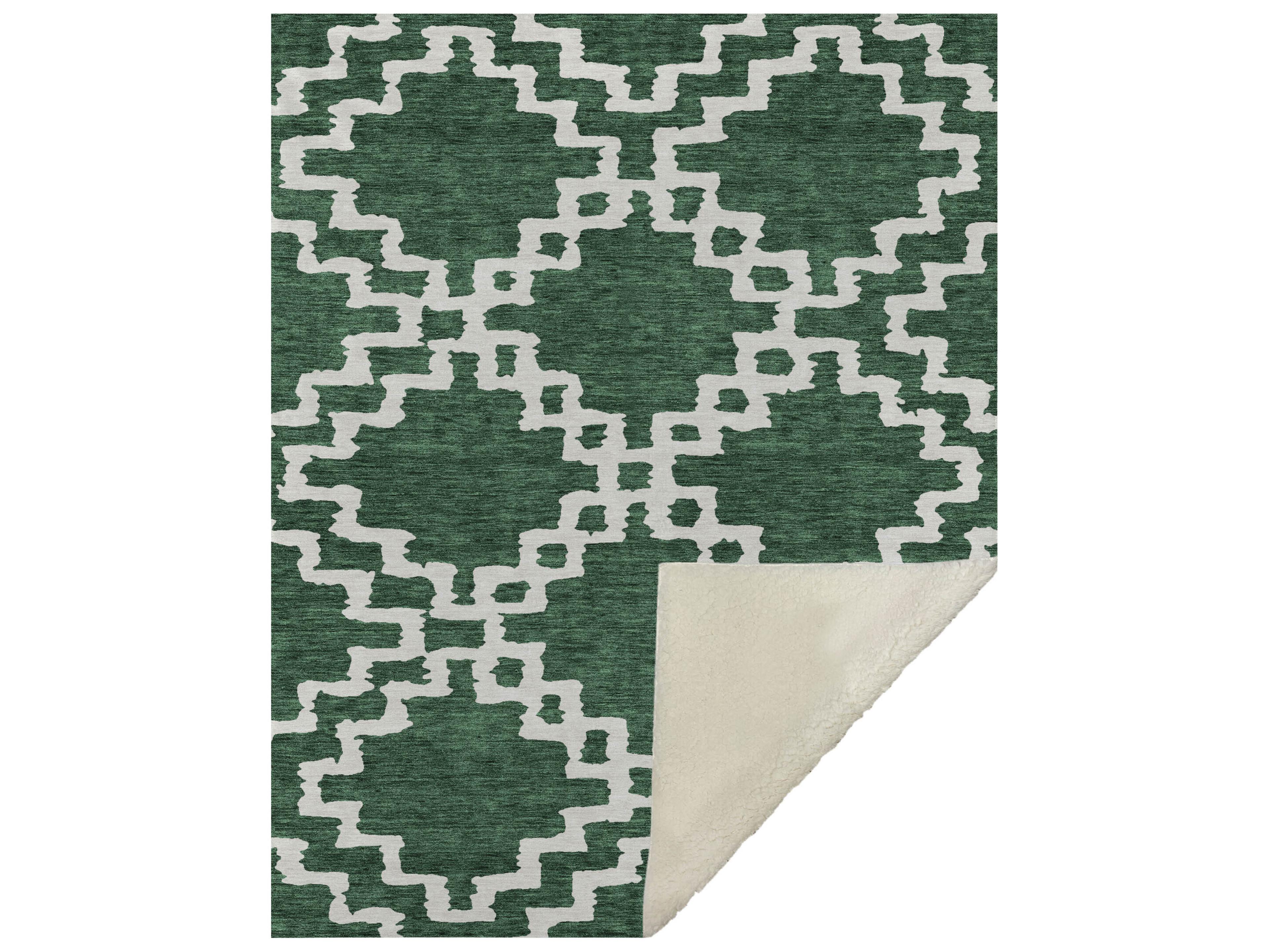 Dalyn Sherpa Green Polyester Throw