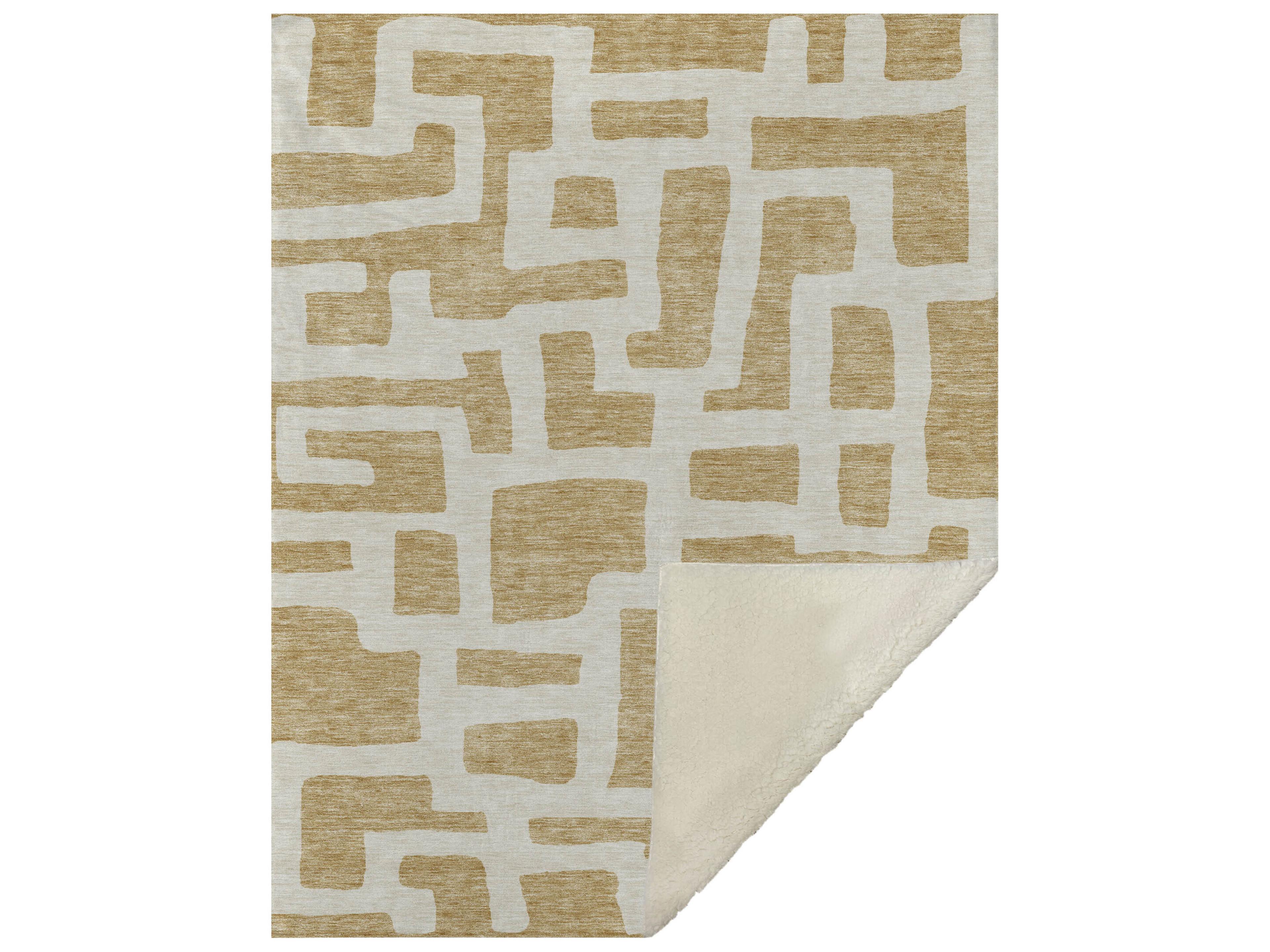 Dalyn Sherpa Gold Polyester Throw