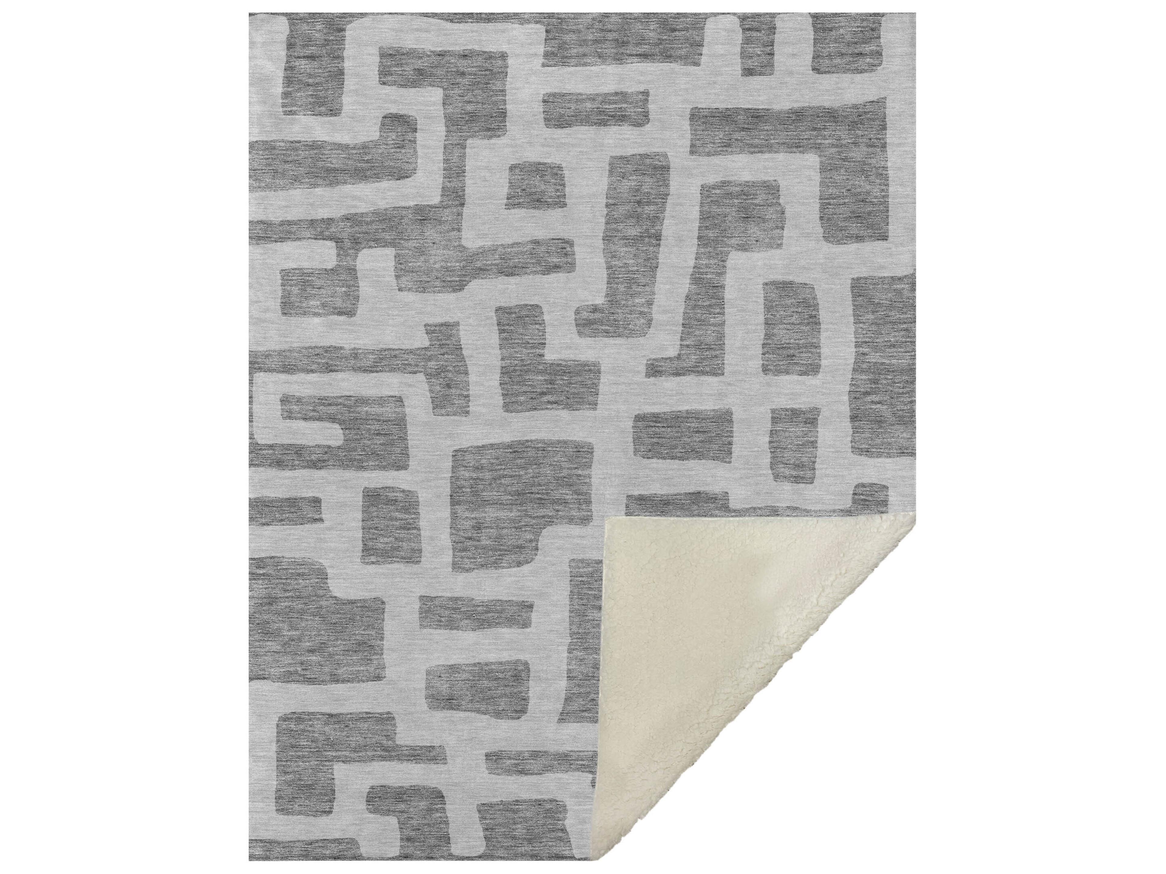 Dalyn Sherpa Gray Polyester Throw