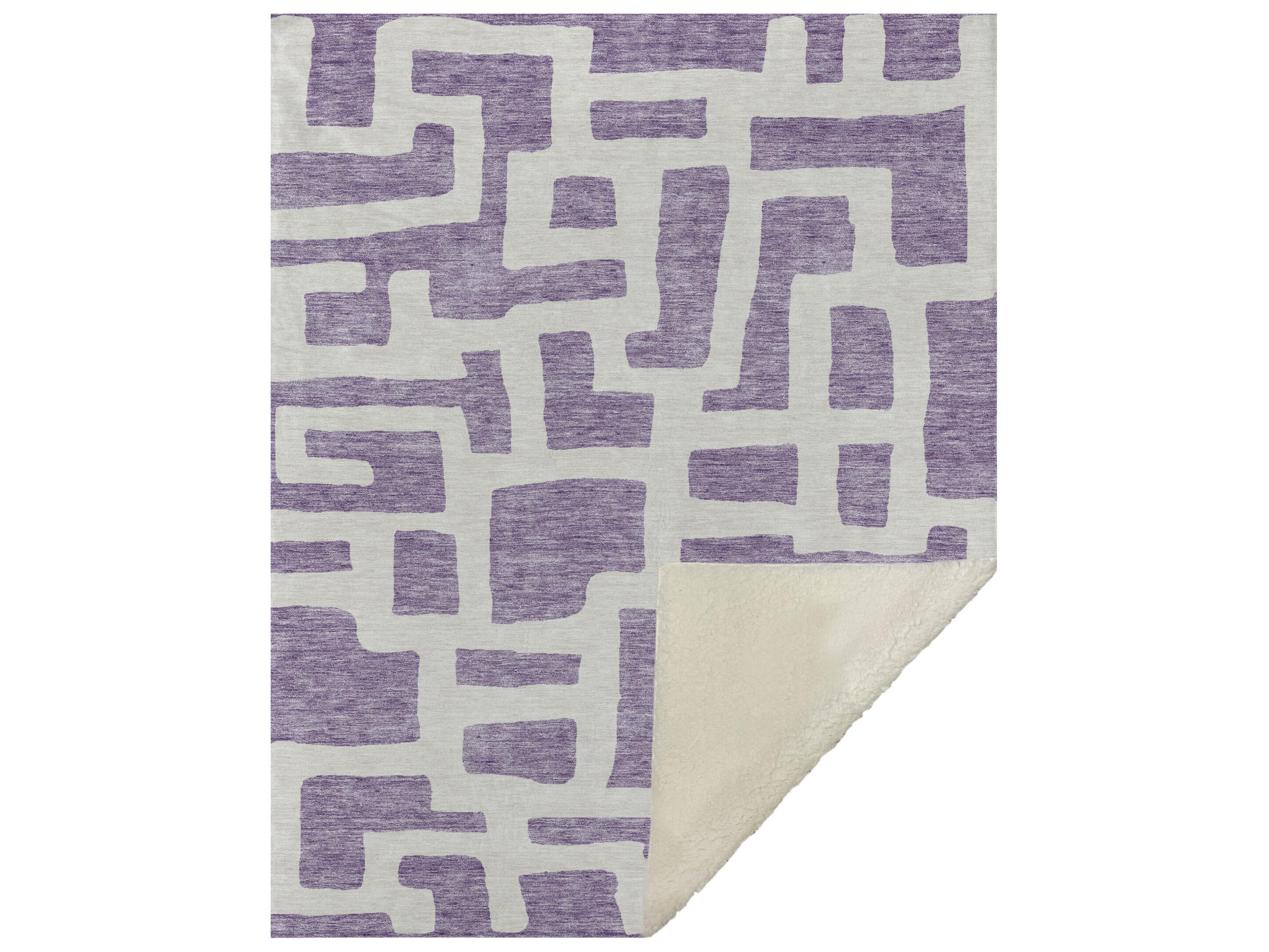 Dalyn Sherpa Purple Polyester Throw