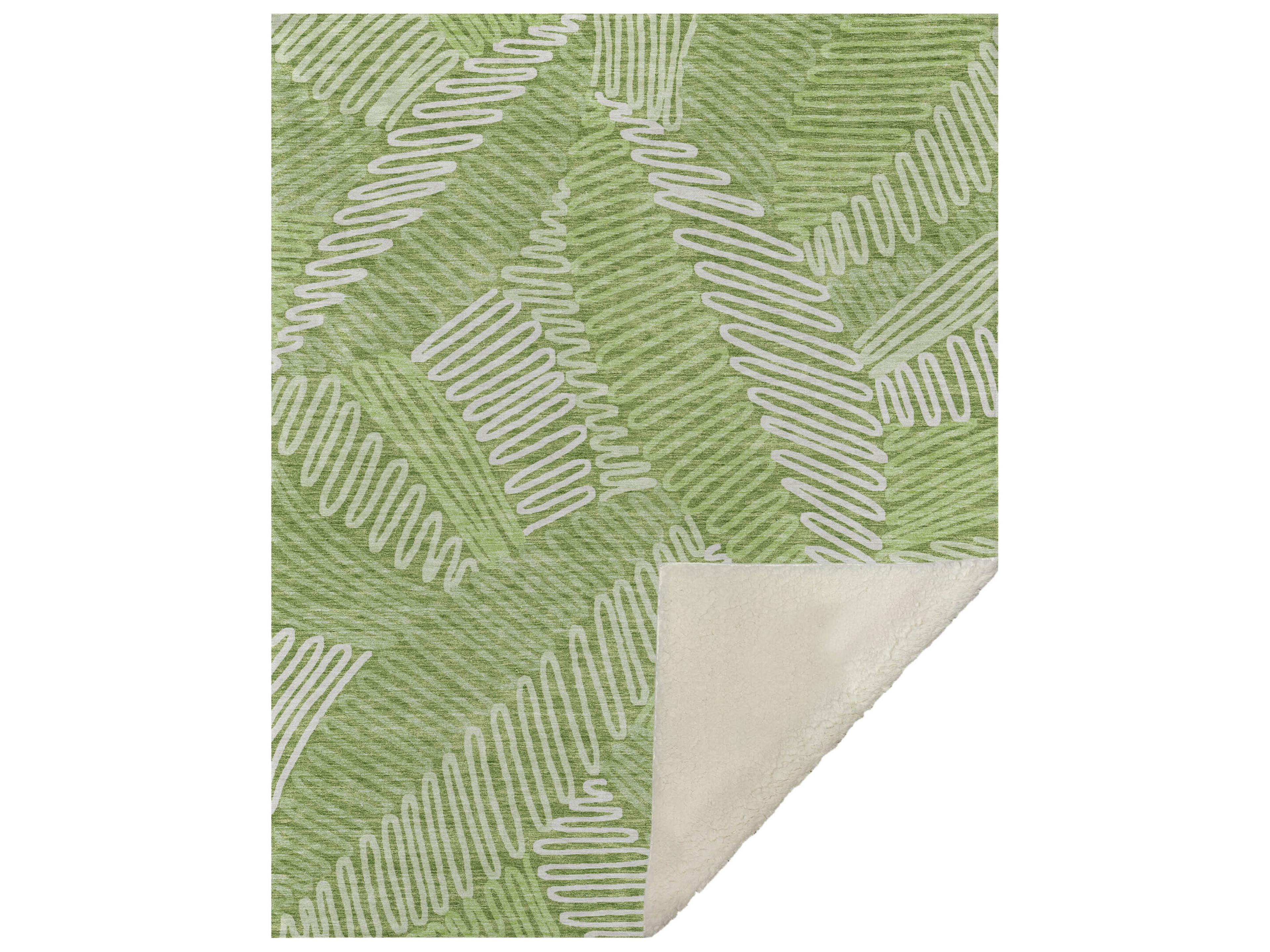 Dalyn Sherpa Green Polyester Throw