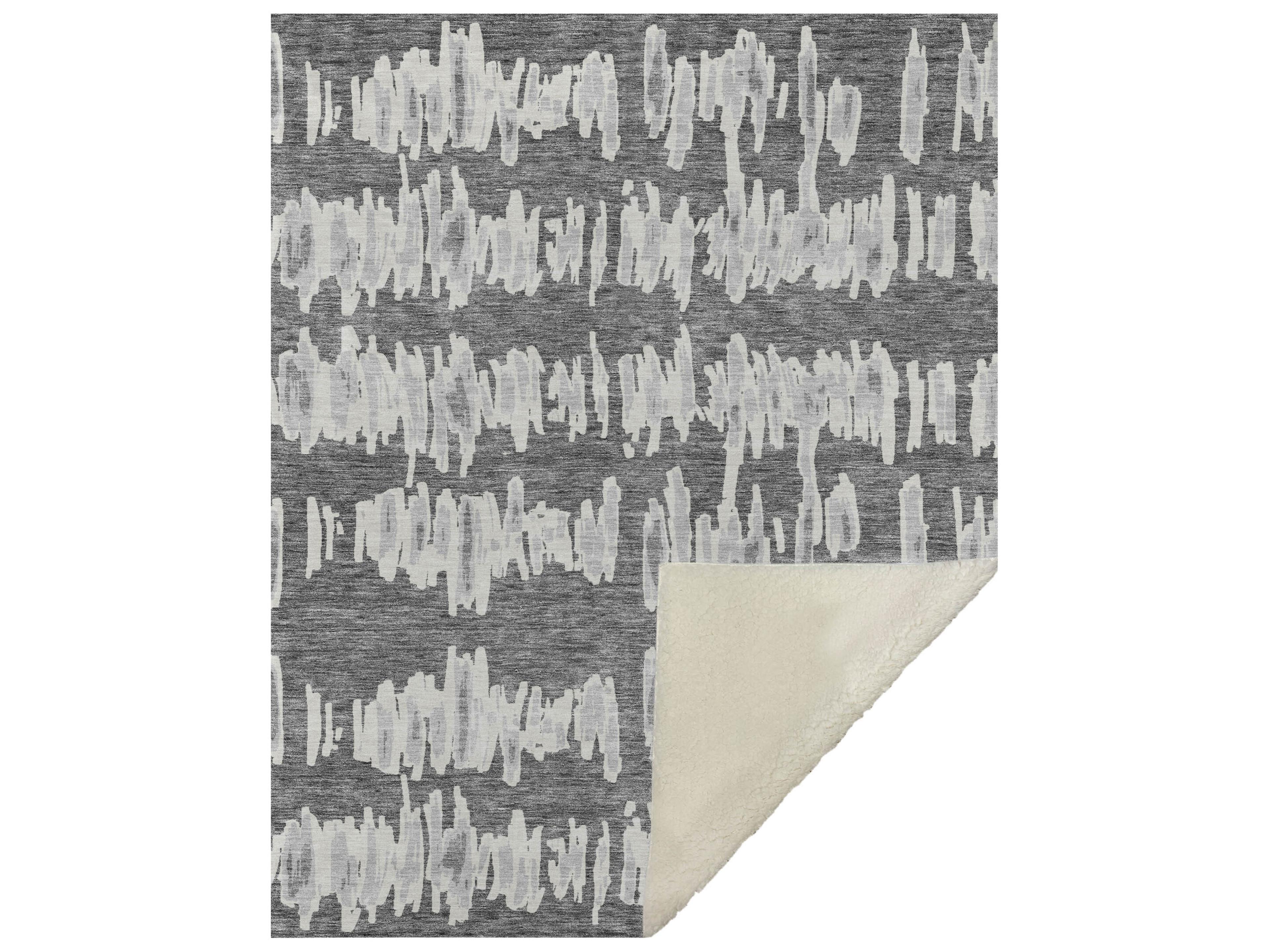 Dalyn Sherpa Gray Polyester Throw