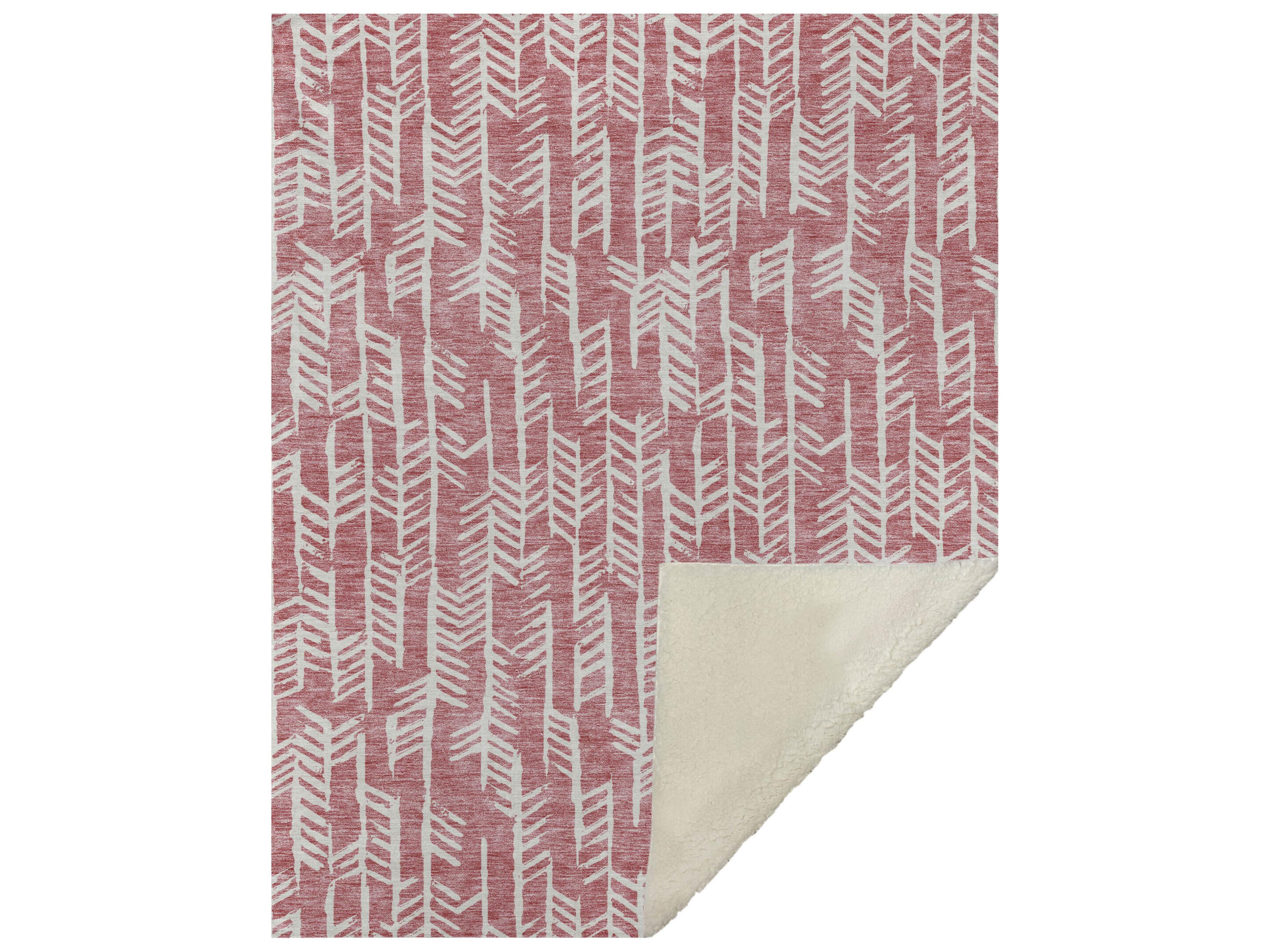 Dalyn Sherpa Pink Polyester Throw