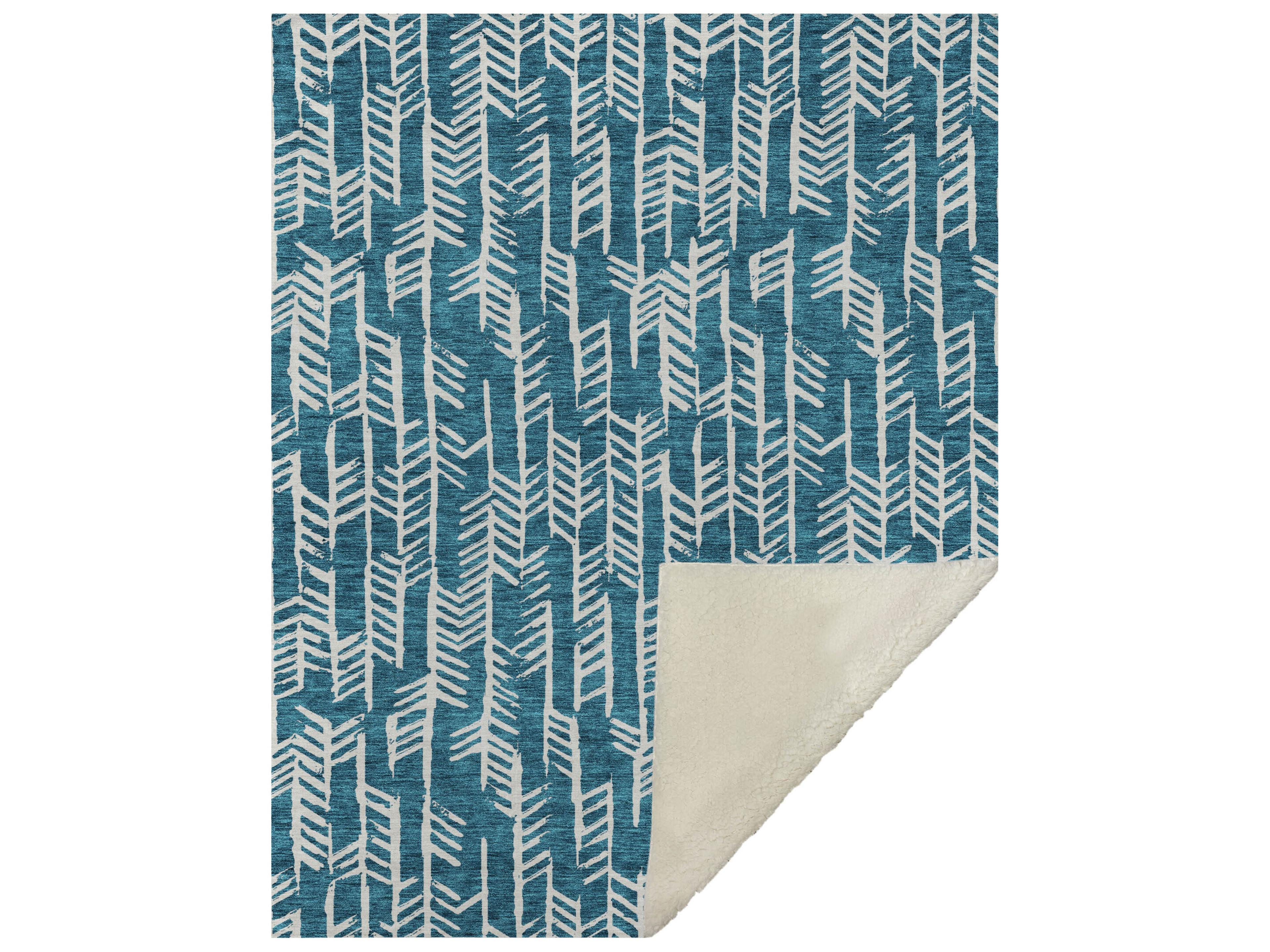 Dalyn Sherpa Teal Polyester Throw