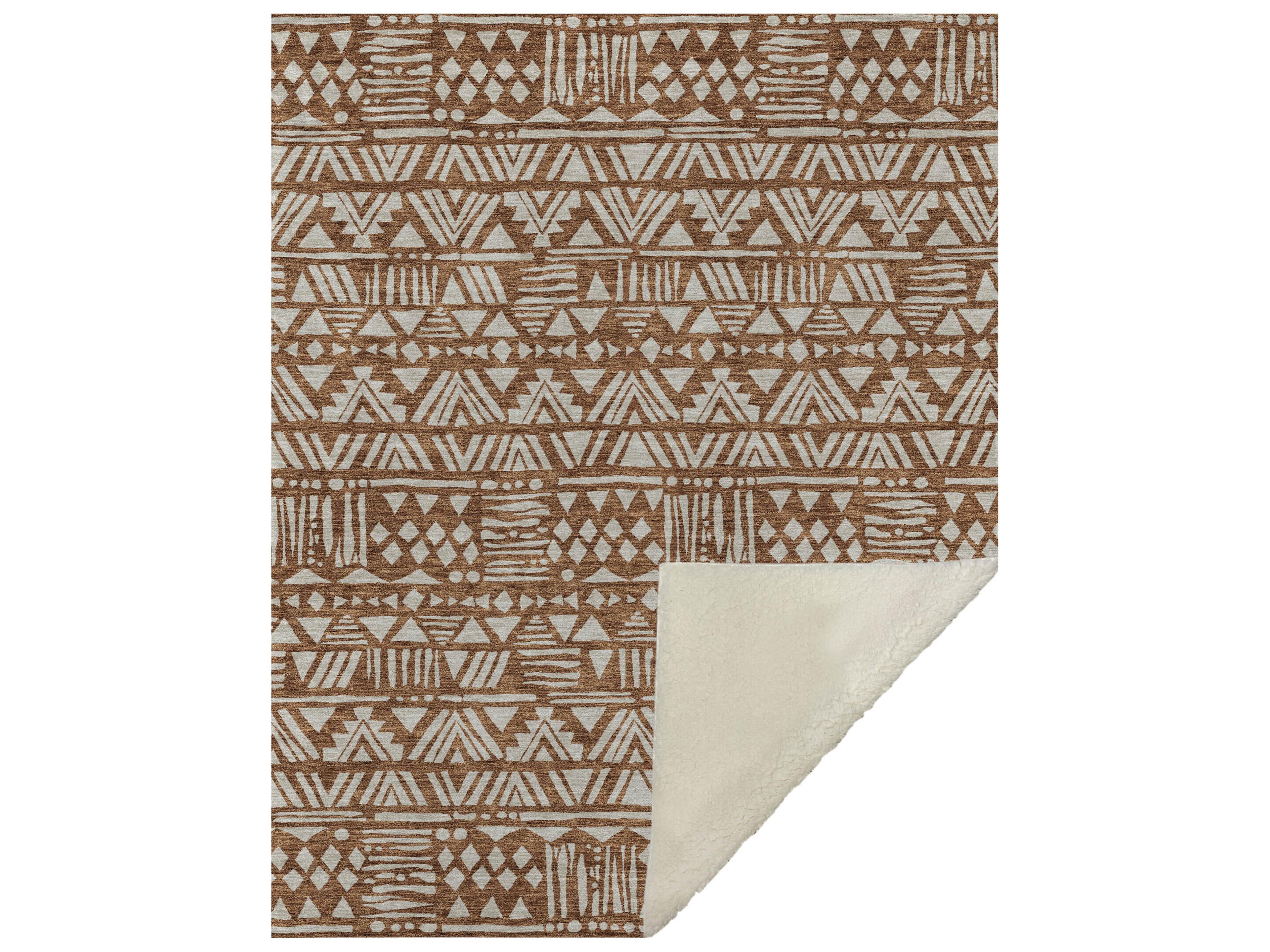 Dalyn Sherpa Orange Polyester Throw