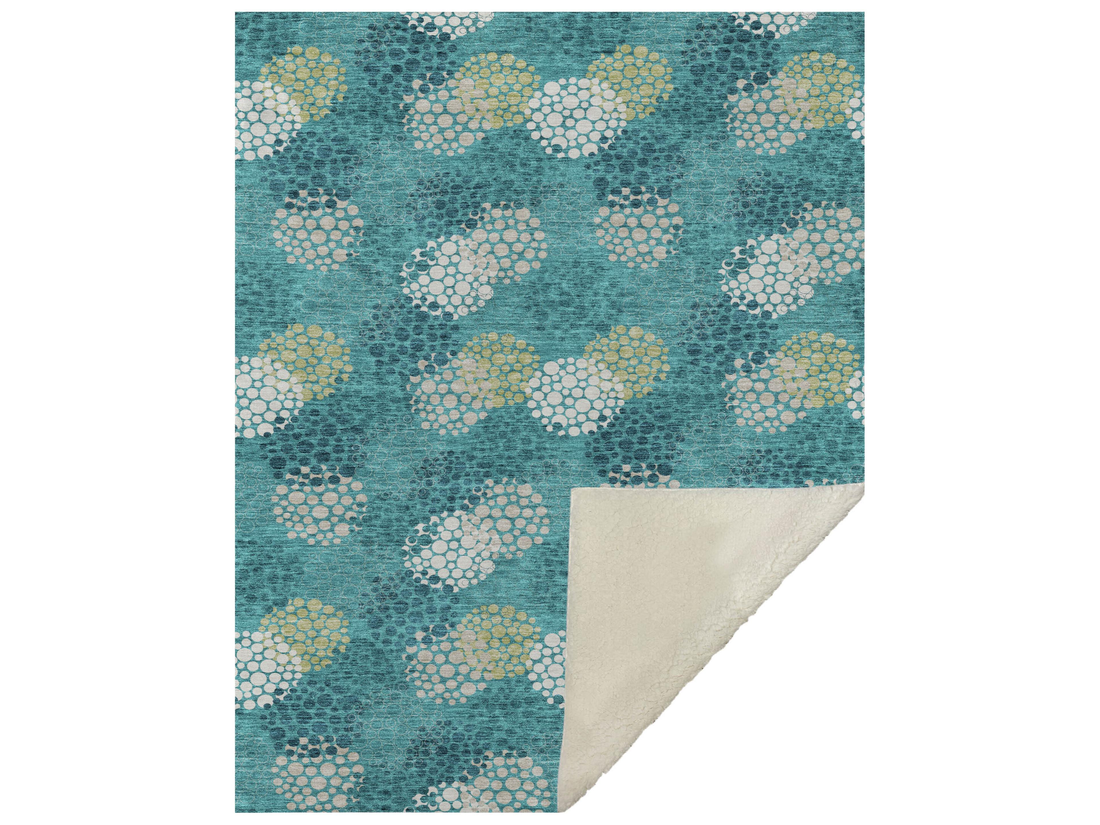 Dalyn Sherpa Green Polyester Throw