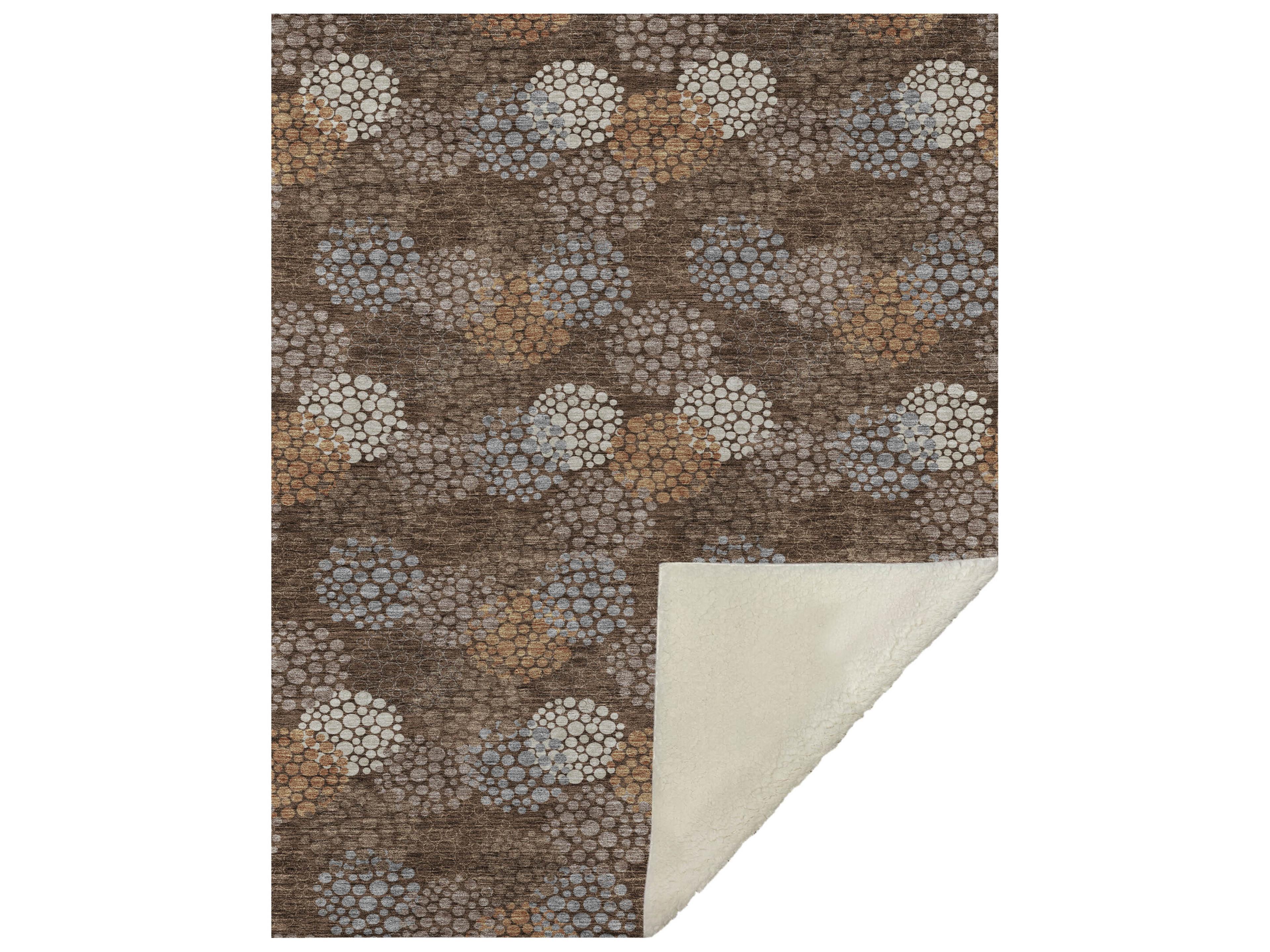 Dalyn Sherpa Brown Polyester Throw