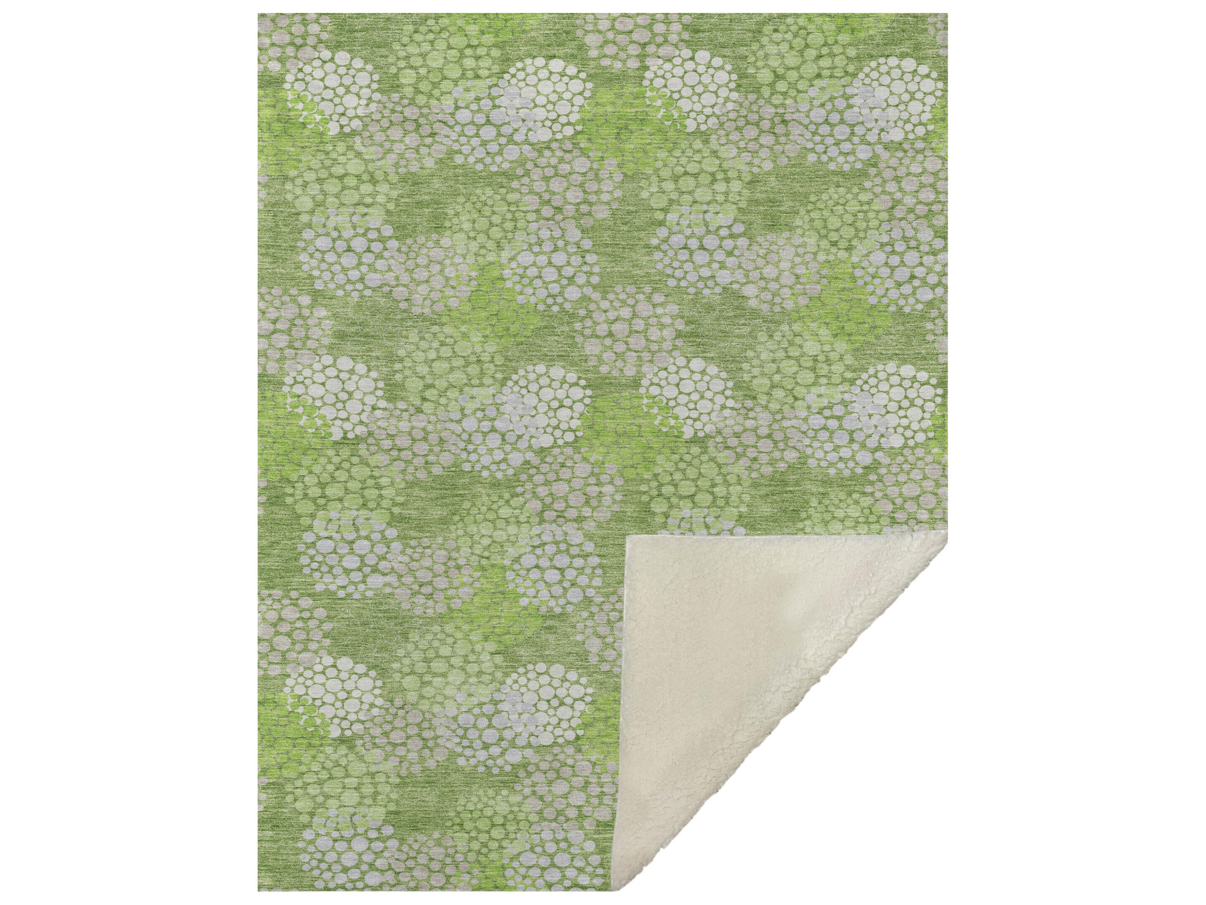 Dalyn Sherpa Green Polyester Throw