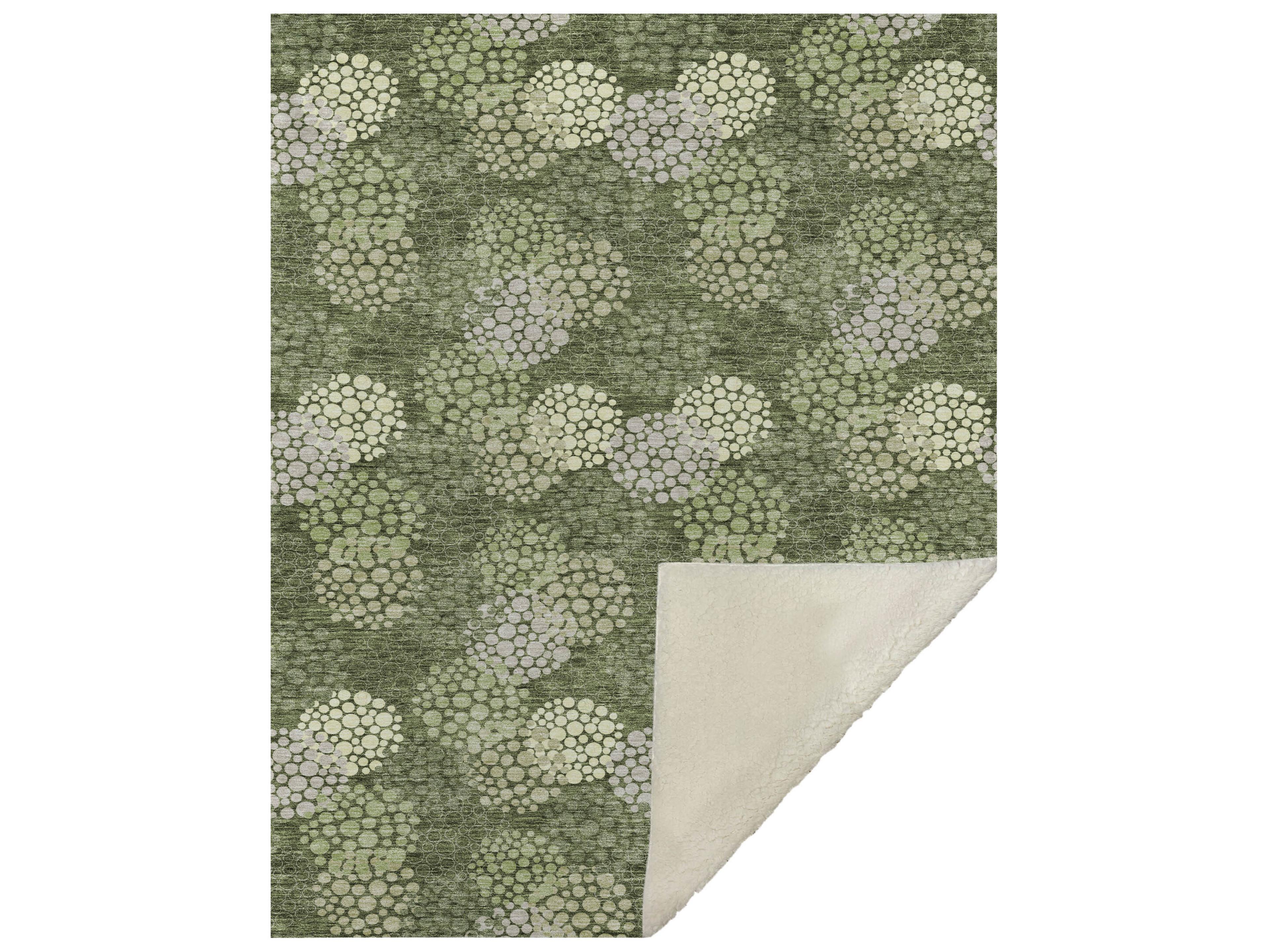 Dalyn Sherpa Green Polyester Throw