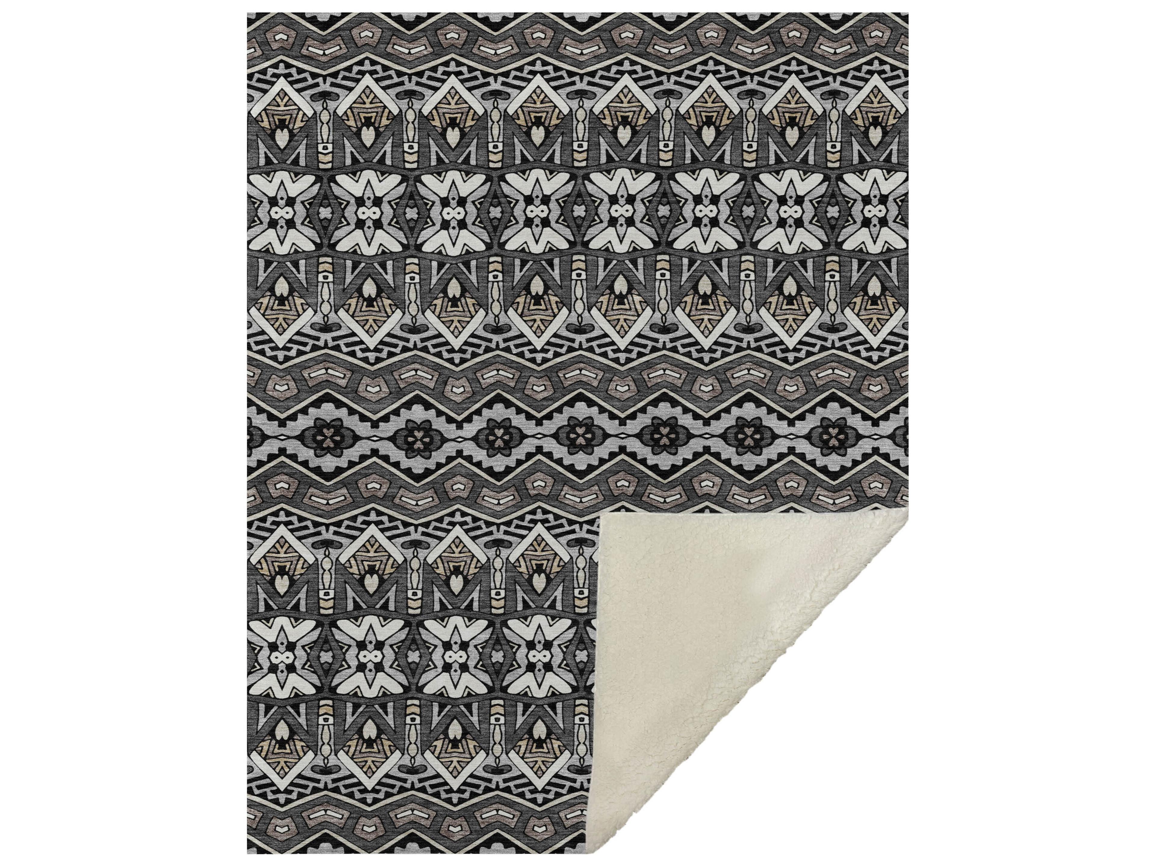 Dalyn Sherpa Gray Polyester Throw