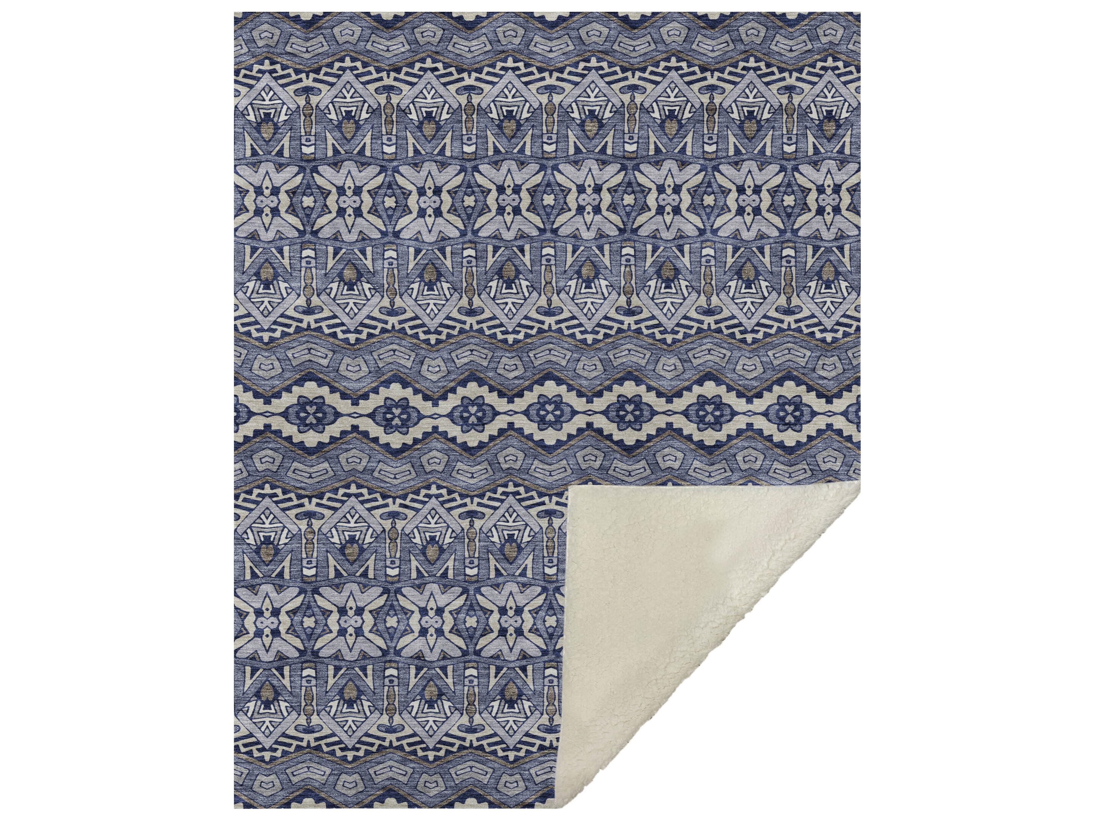 Dalyn Sherpa Blue Polyester Throw