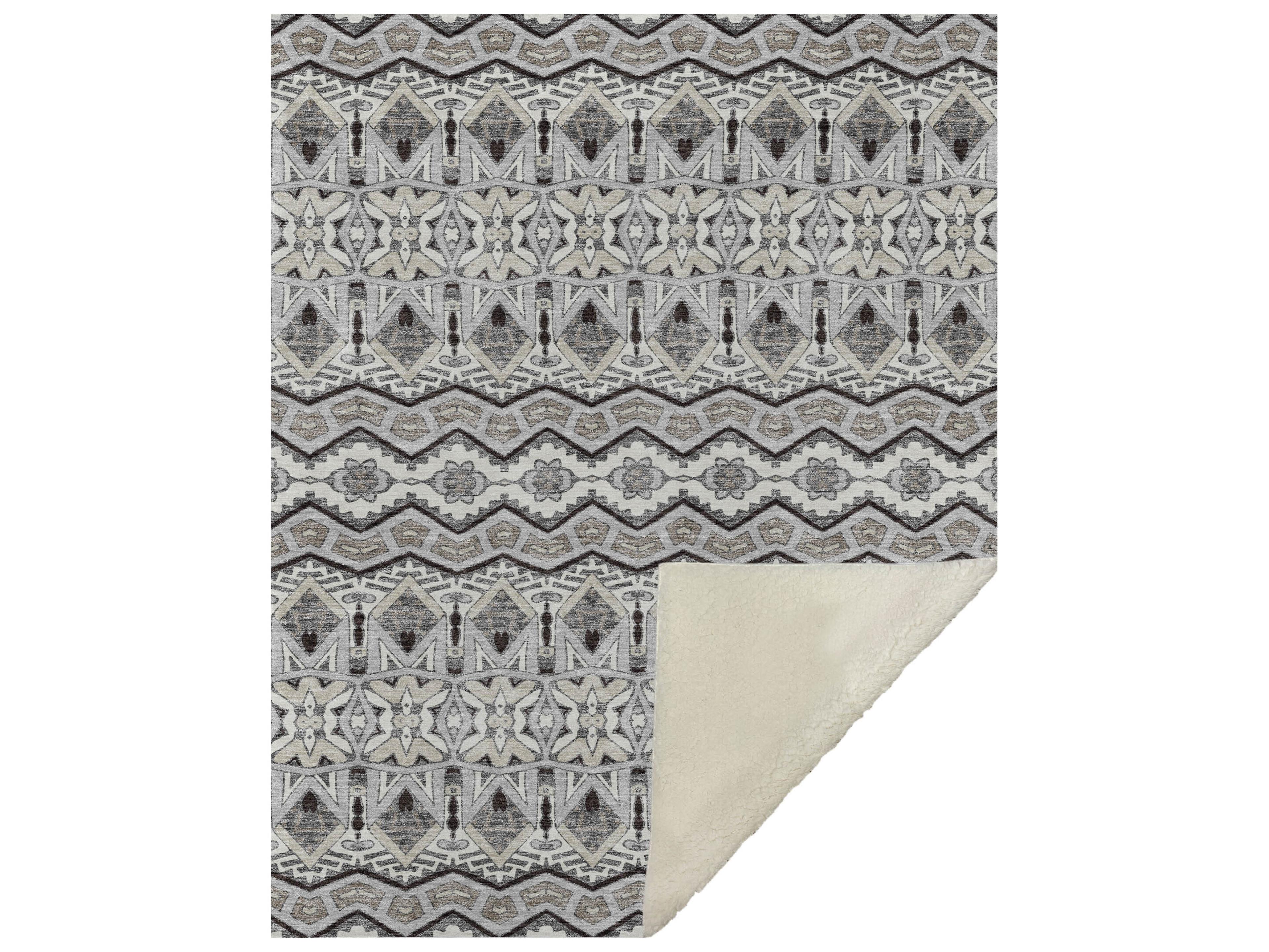 Dalyn Sherpa Gray Polyester Throw