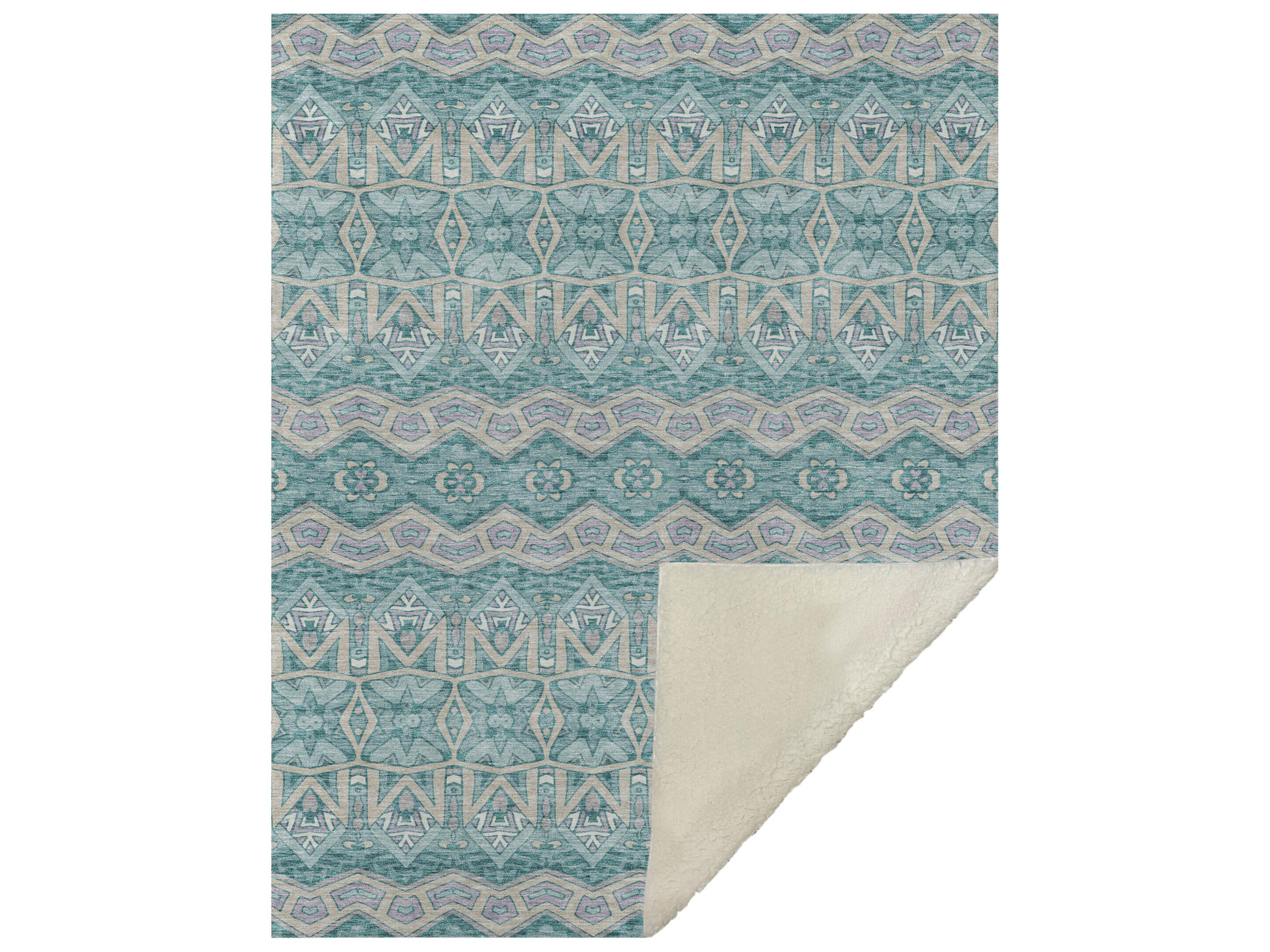 Dalyn Sherpa Teal Polyester Throw