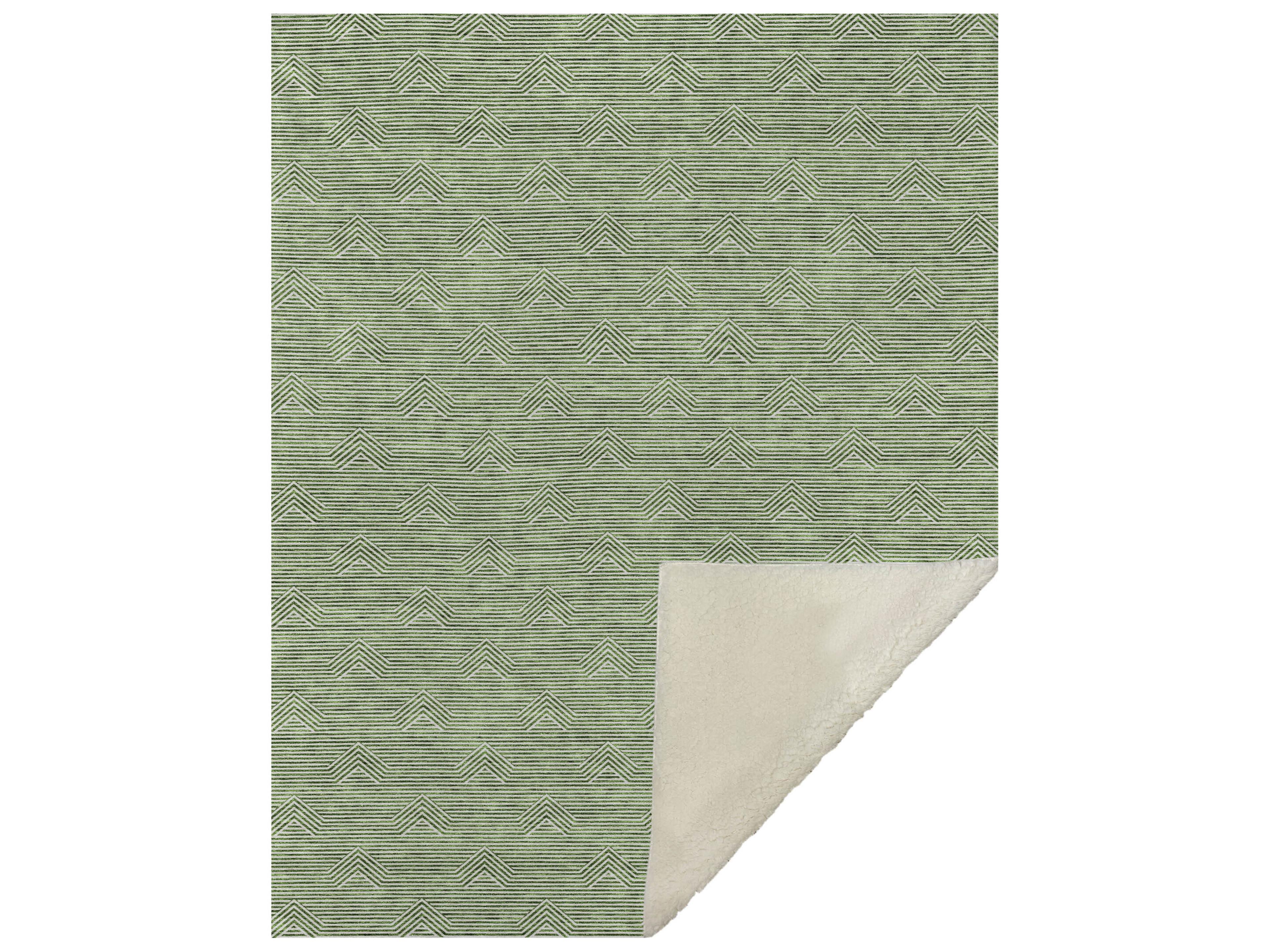 Dalyn Sherpa Green Polyester Throw