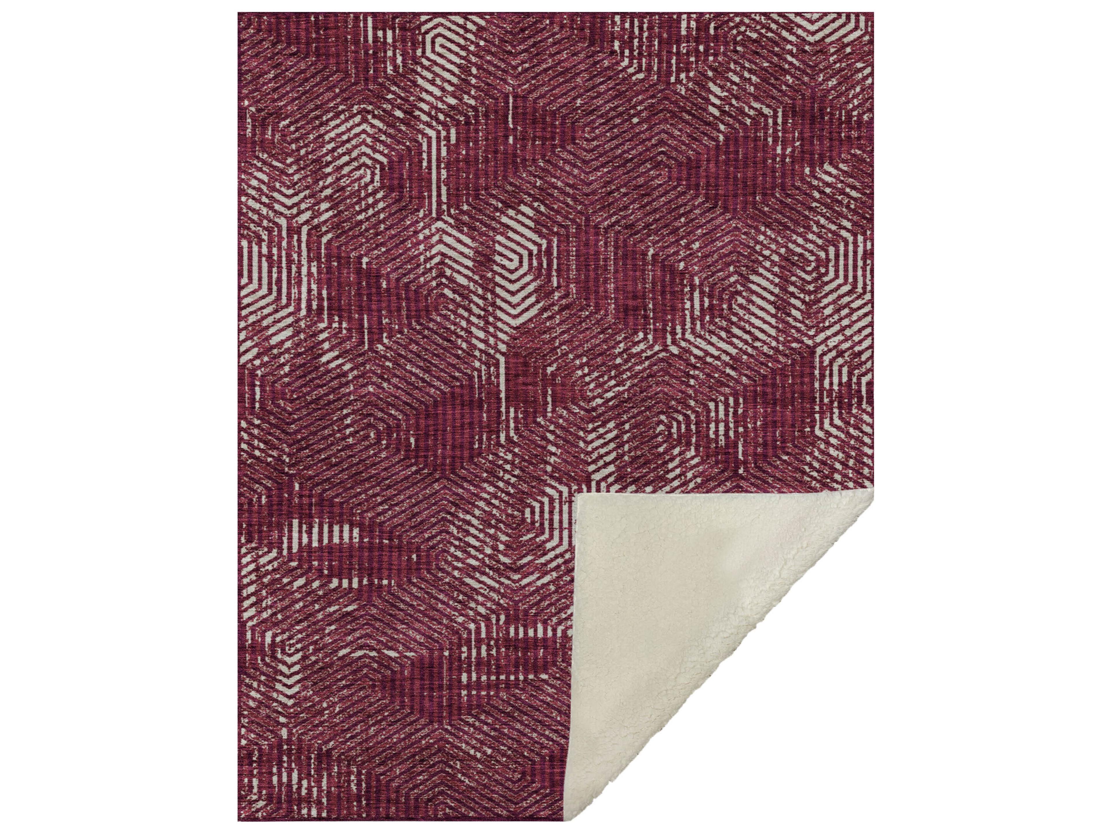 Dalyn Sherpa Red Polyester Throw