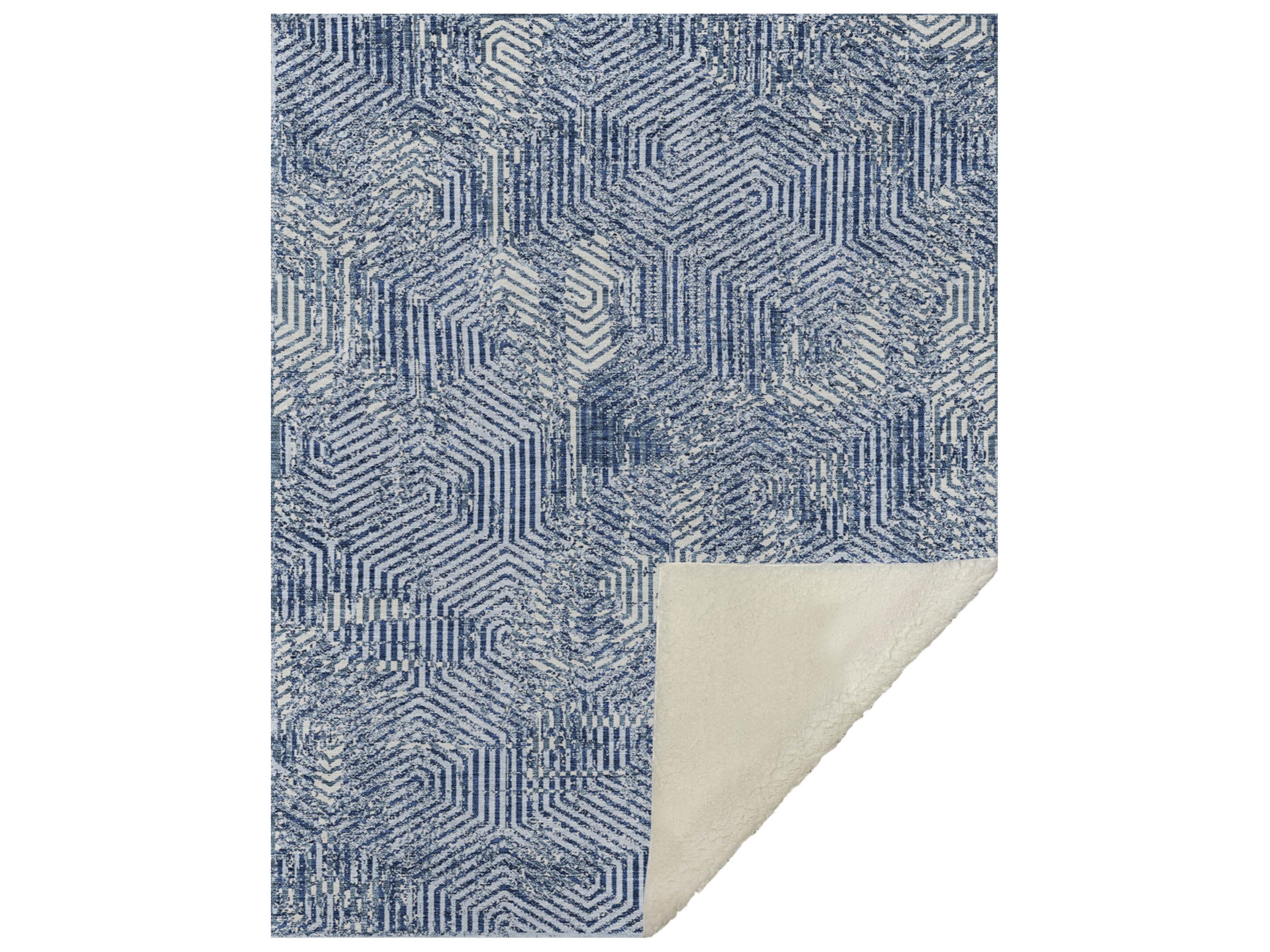 Dalyn Sherpa Blue Polyester Throw