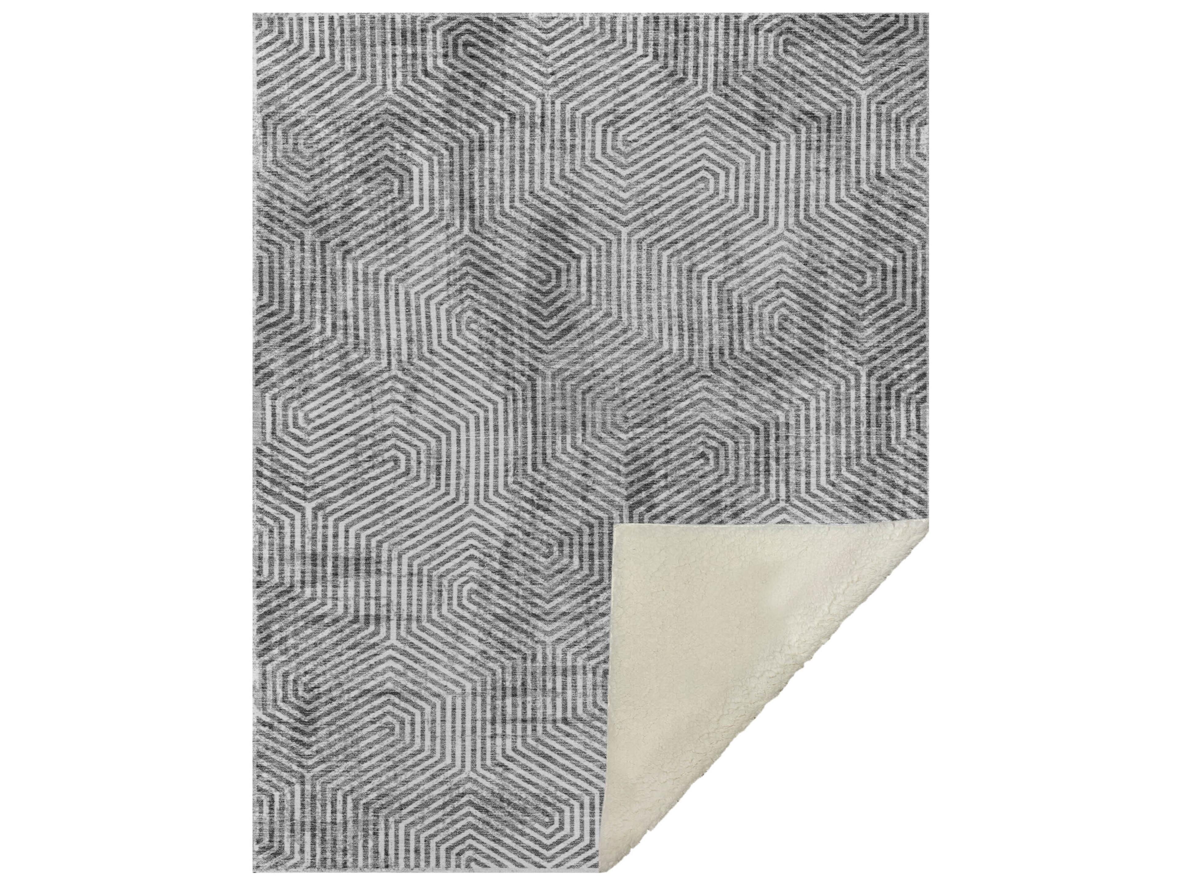 Dalyn Sherpa Gray Polyester Throw