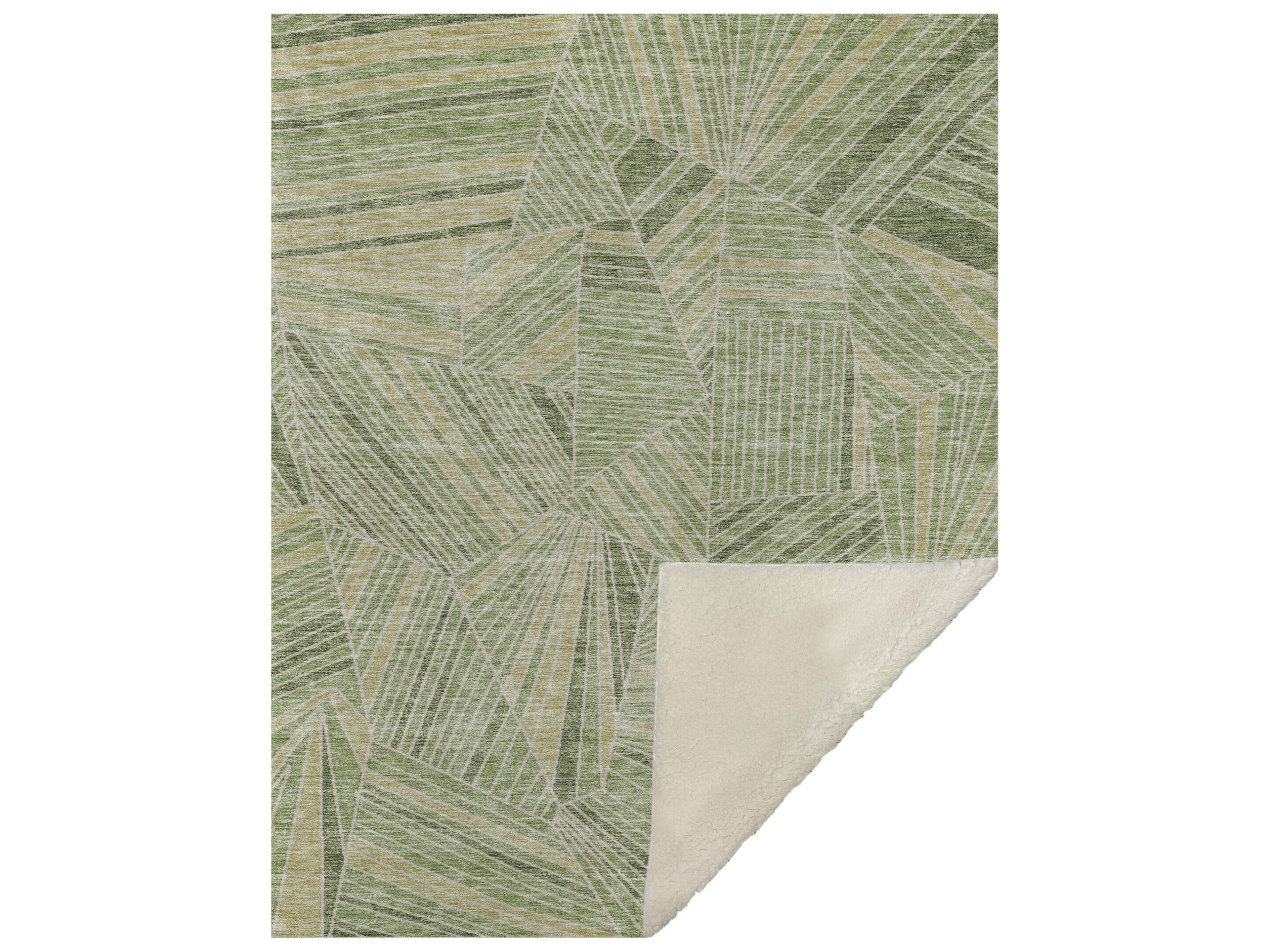 Dalyn Sherpa Green Polyester Throw