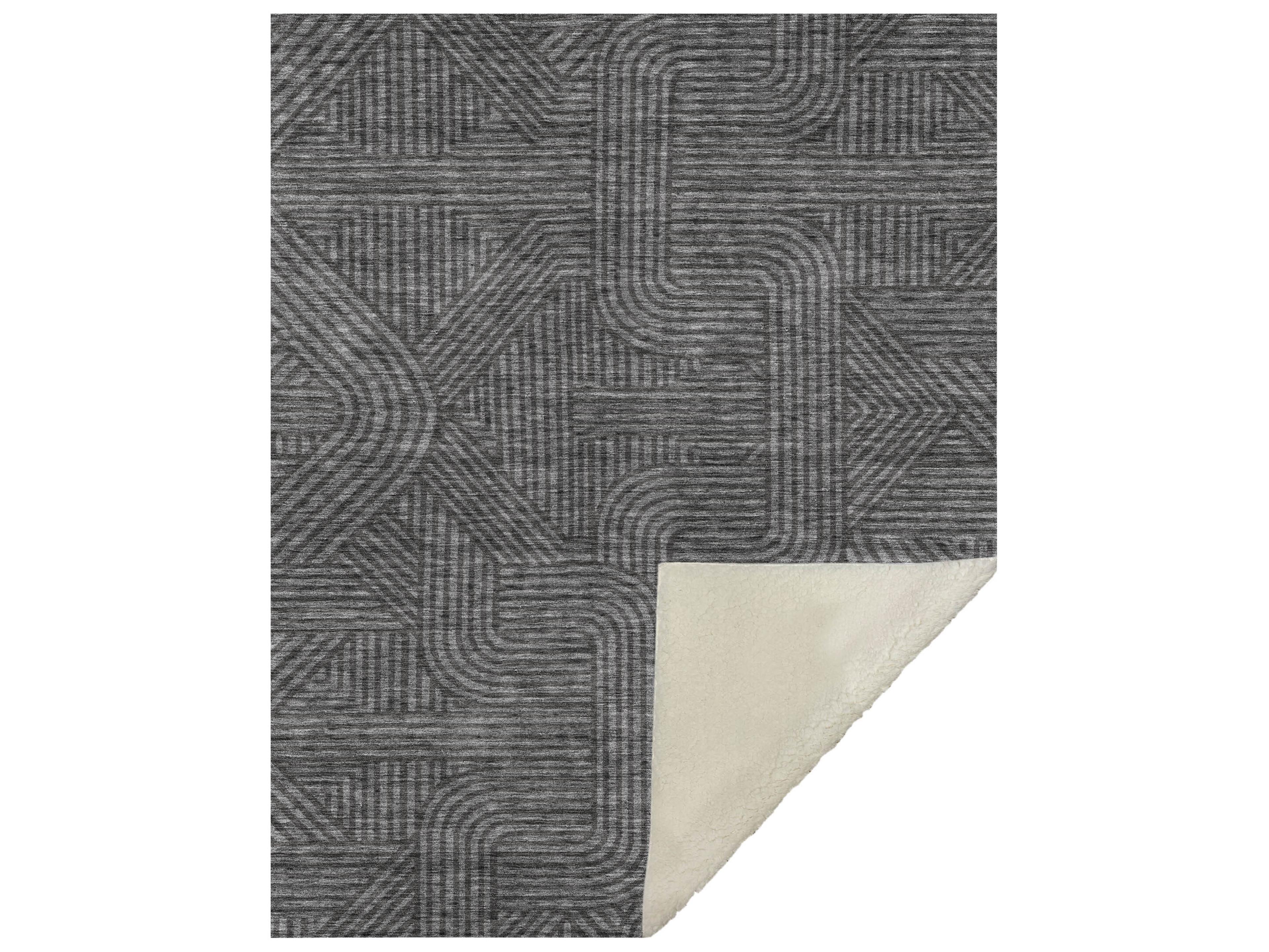 Dalyn Sherpa Gray Polyester Throw