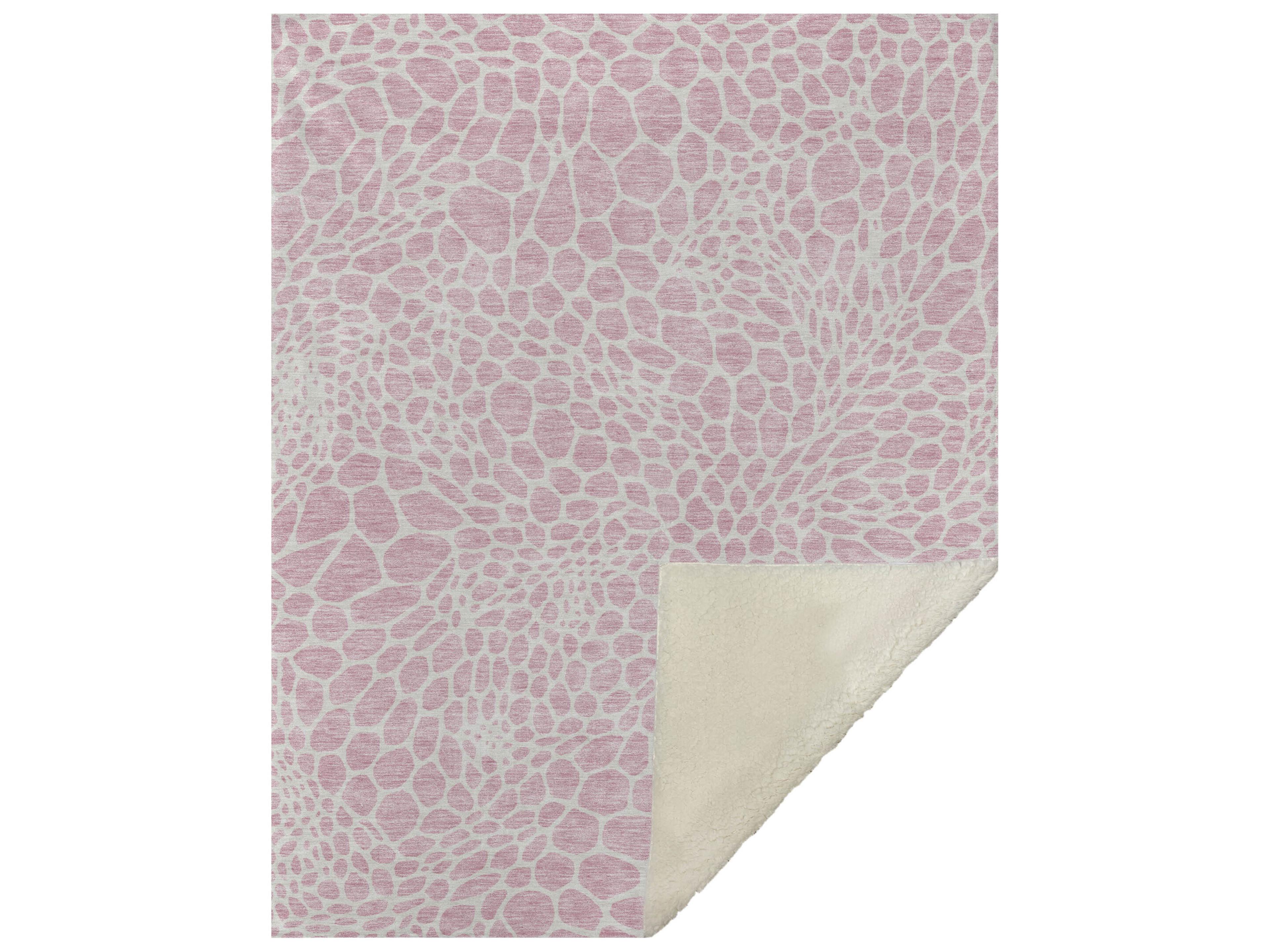 Dalyn Sherpa Pink Polyester Throw