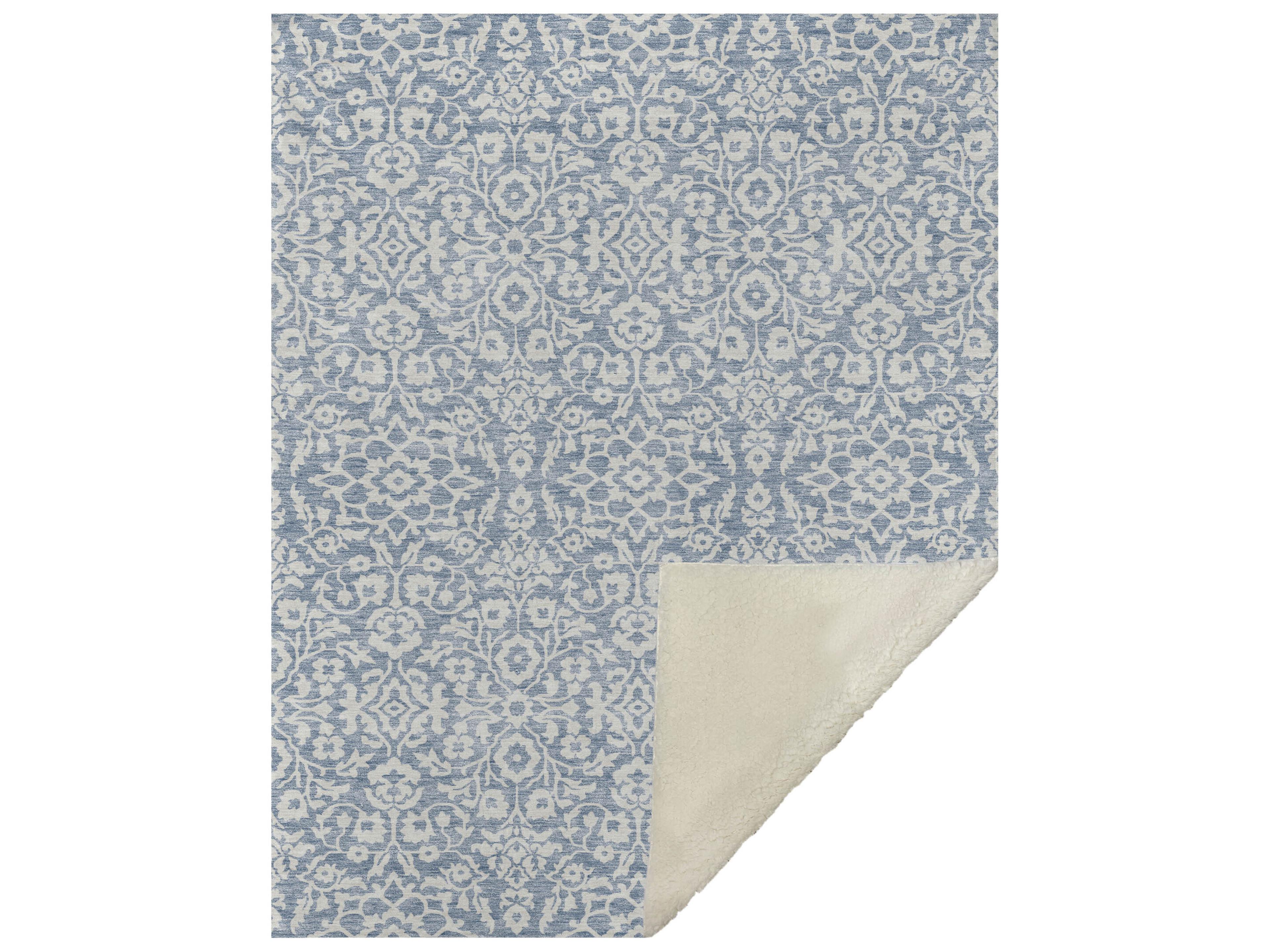 Dalyn Sherpa Blue Polyester Throw